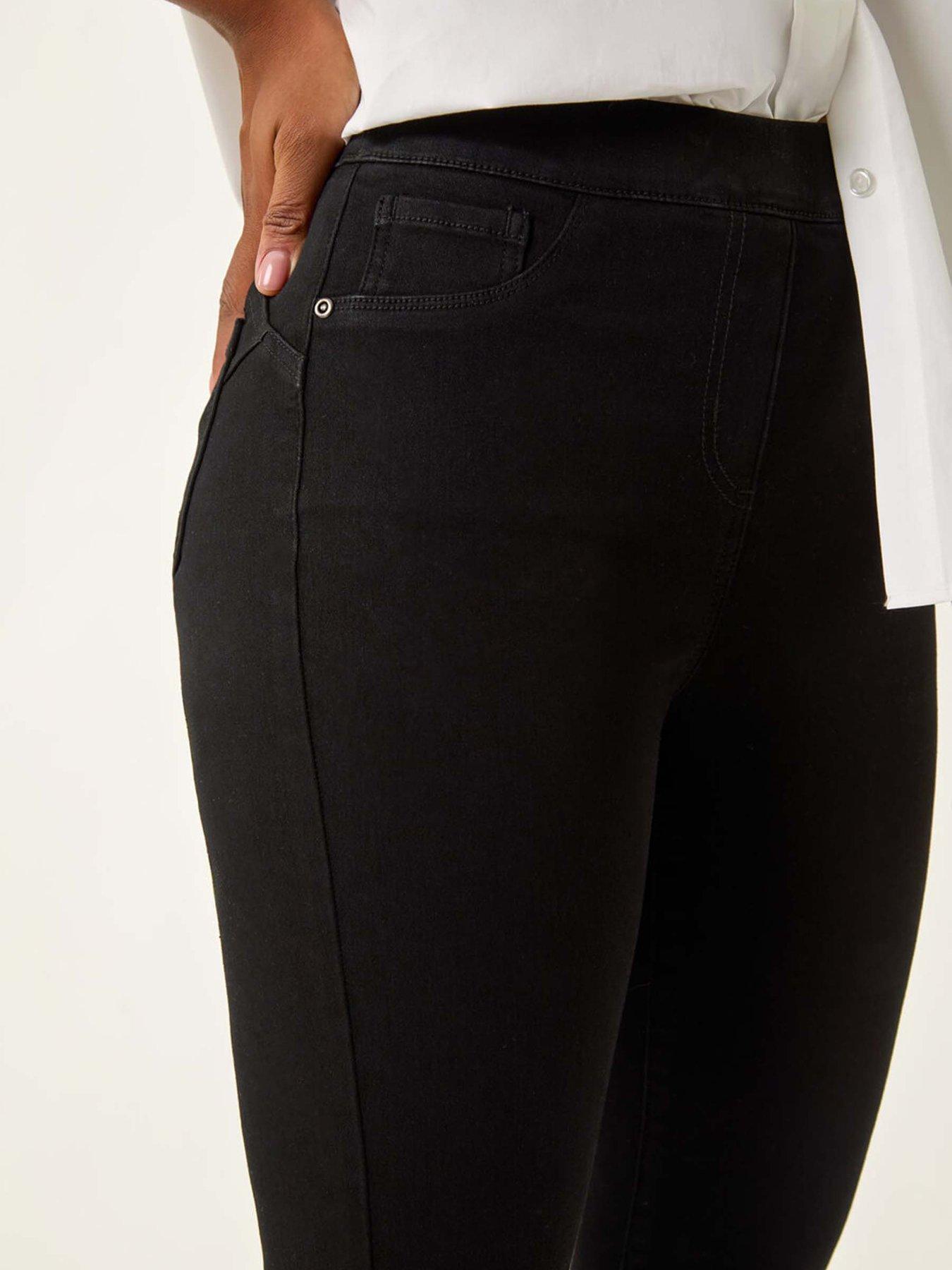 Image 5 of 5 of Roman Shape Enhance Stretch Crop Jeggings - Black