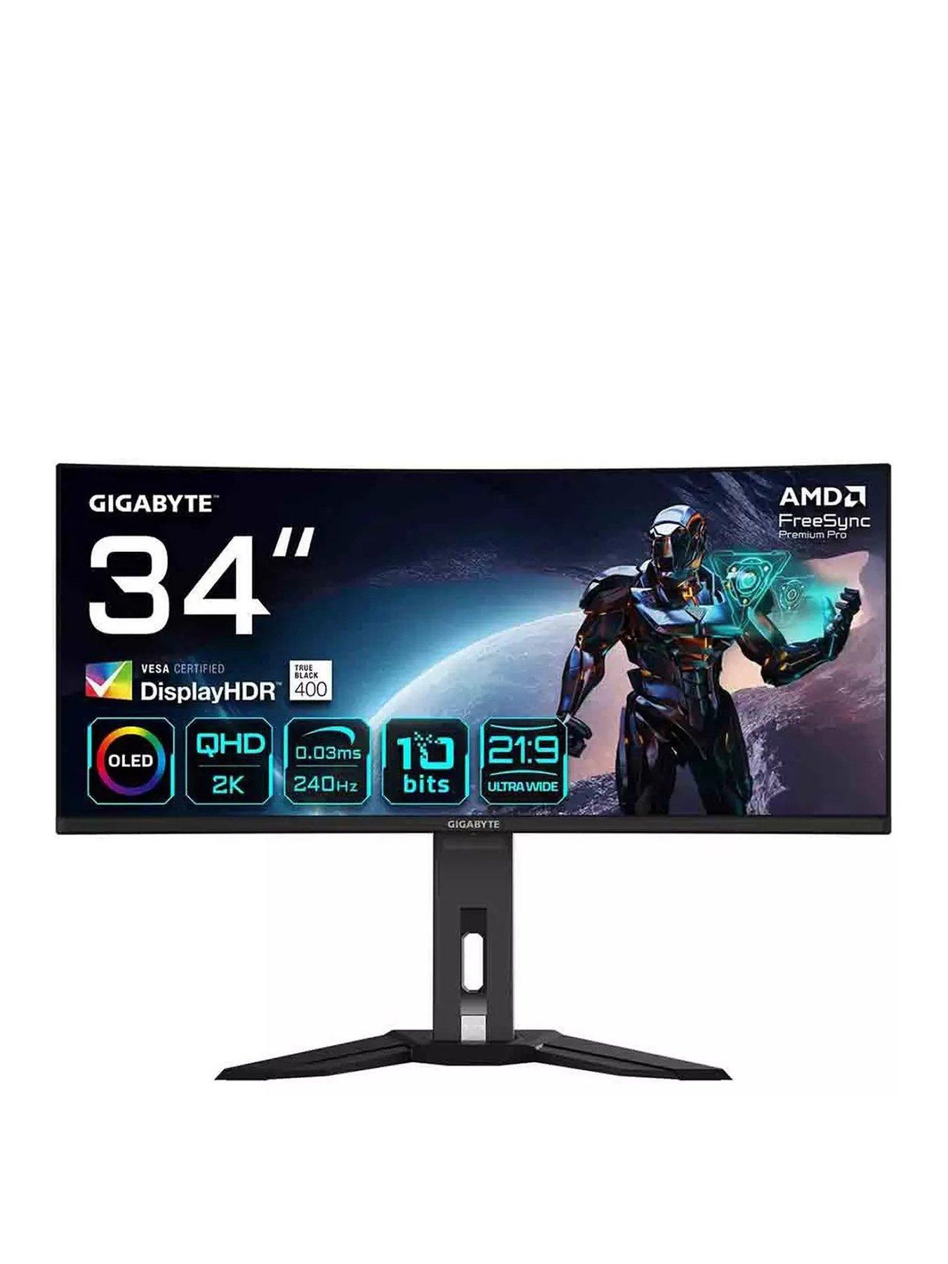 Image 1 of 5 of GIGABYTE MO34WQC2 OLED Curved Gaming Monitor - 34in WQHD (3440x1440), 175Hz