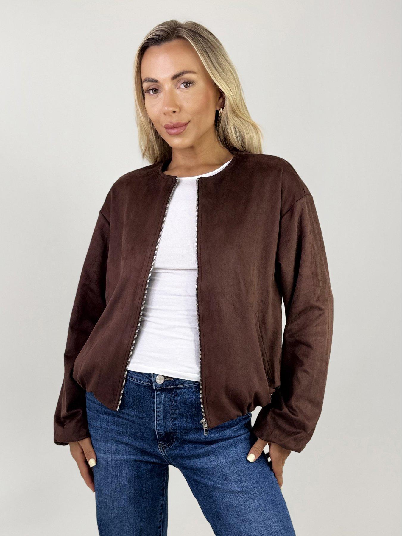 undefined Chocolate Blouson Jacket - Brown