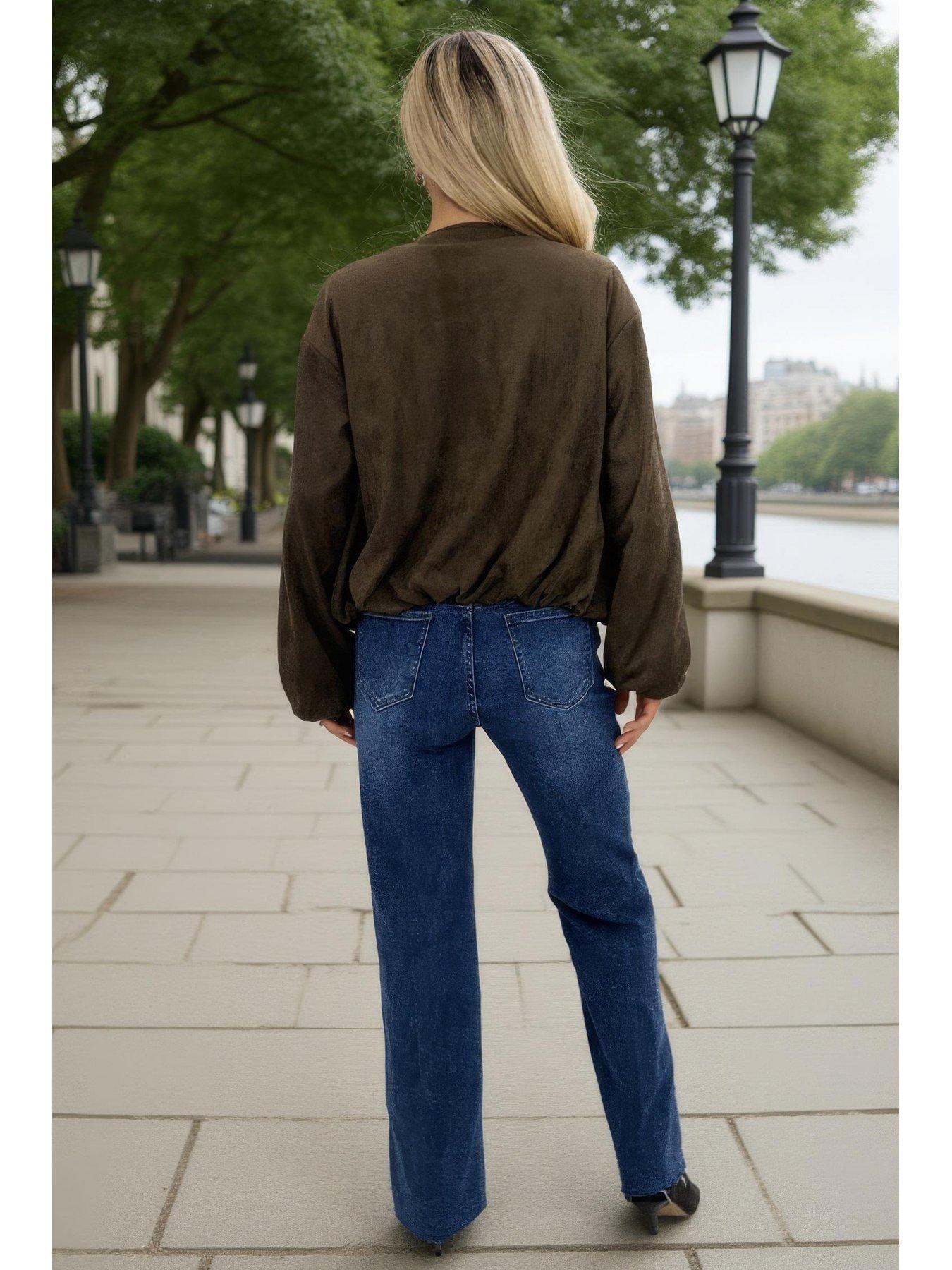 Image 2 of 4 of AX Paris Khaki Suedette Jacket - Green