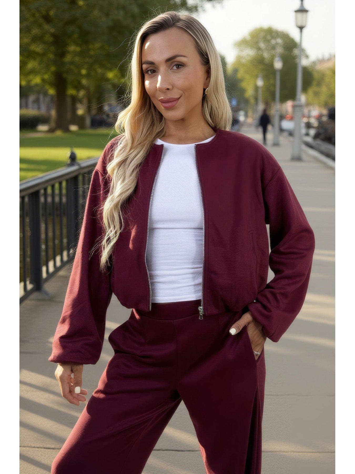 Image 3 of 4 of AX Paris Blouson Jacket - Burgundy