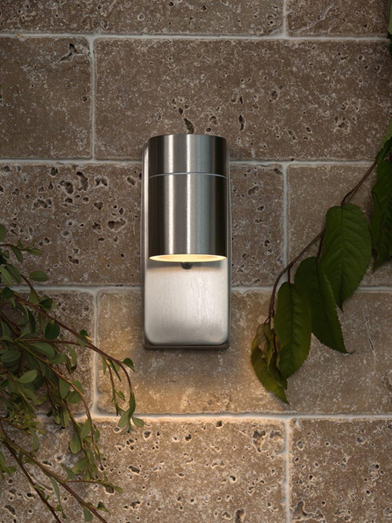 ValueLights Barrow Stainless Steel Dusk Till Dawn IP44 Wall Light