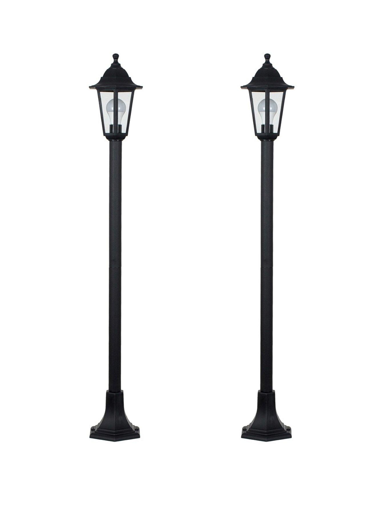 Image 2 of 5 of ValueLights Mayfair Pair of Black IP44 Outdoor 1.2M Bollard Lights