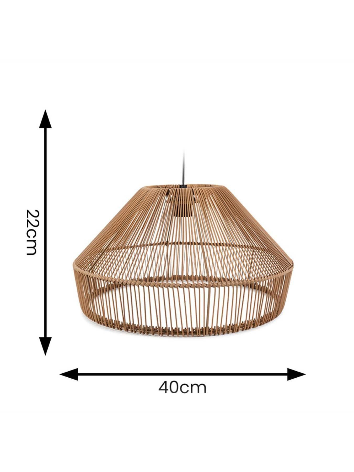 Image 5 of 5 of ValueLights Solar Powered Natural Rattan Pendant Lamp
