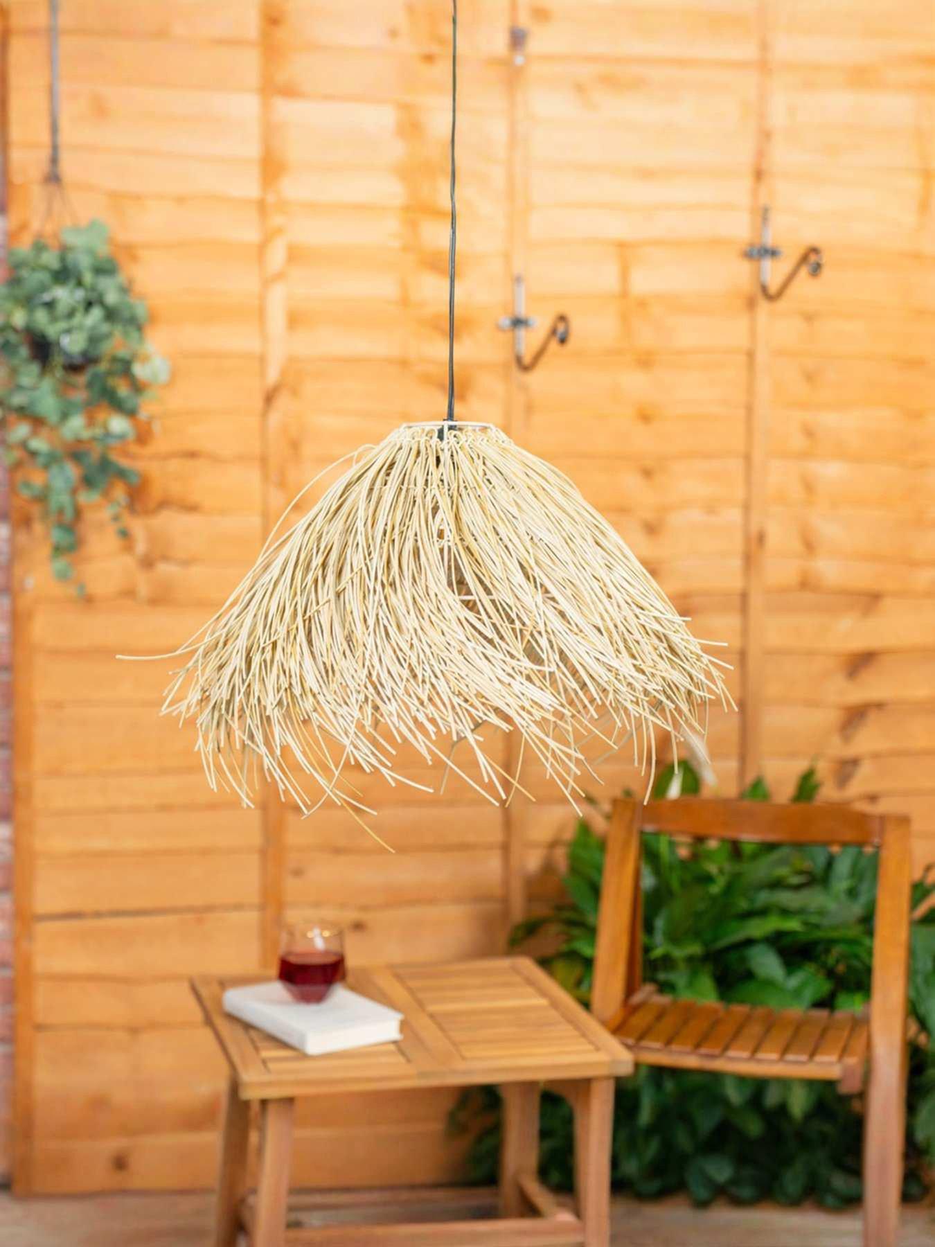 Image 1 of 4 of ValueLights Natural Grass Solar Powered Hanging Pendant Light