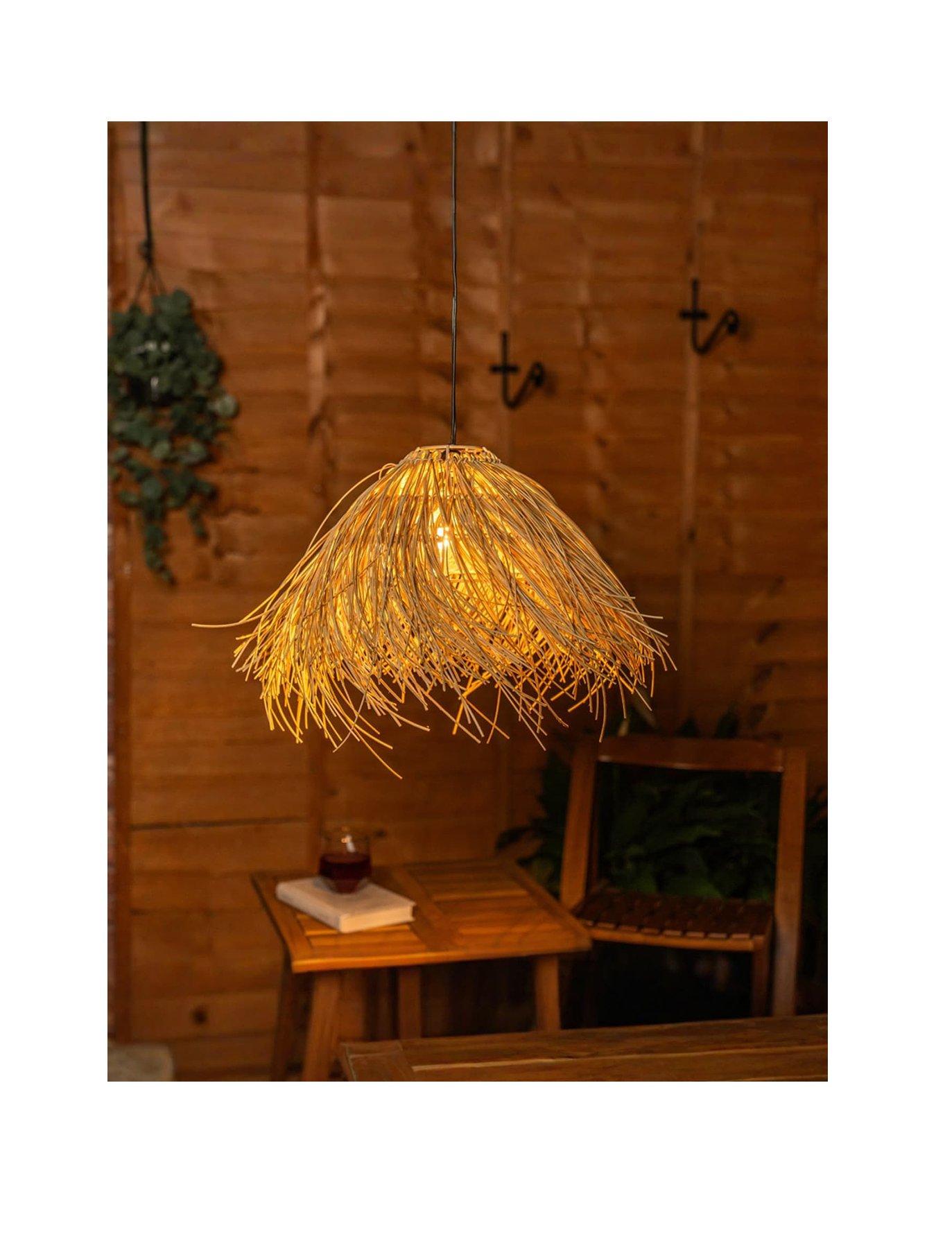 Image 2 of 4 of ValueLights Natural Grass Solar Powered Hanging Pendant Light