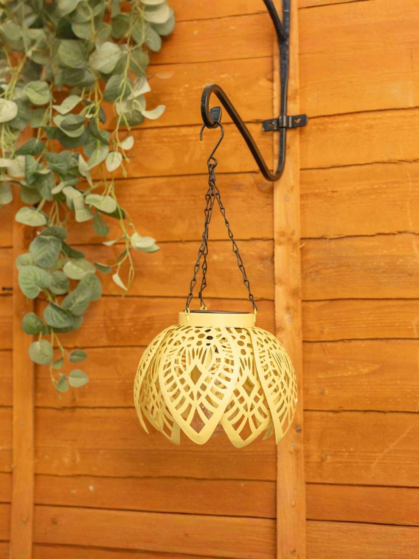 undefined Yellow Artichoke Solar Powered Hanging Lantern Light
