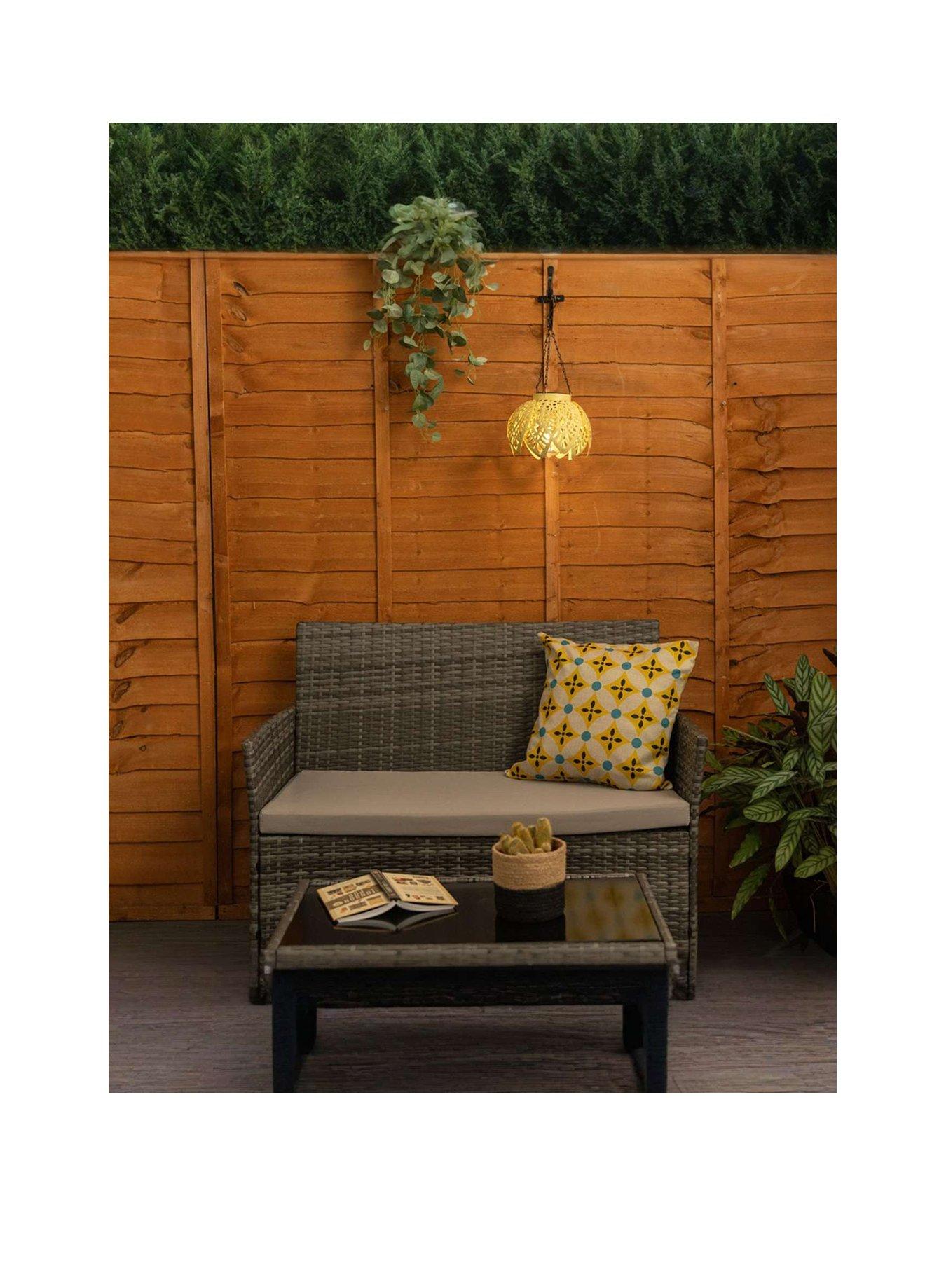 Image 3 of 6 of ValueLights Yellow Artichoke Solar Powered Hanging Lantern Light