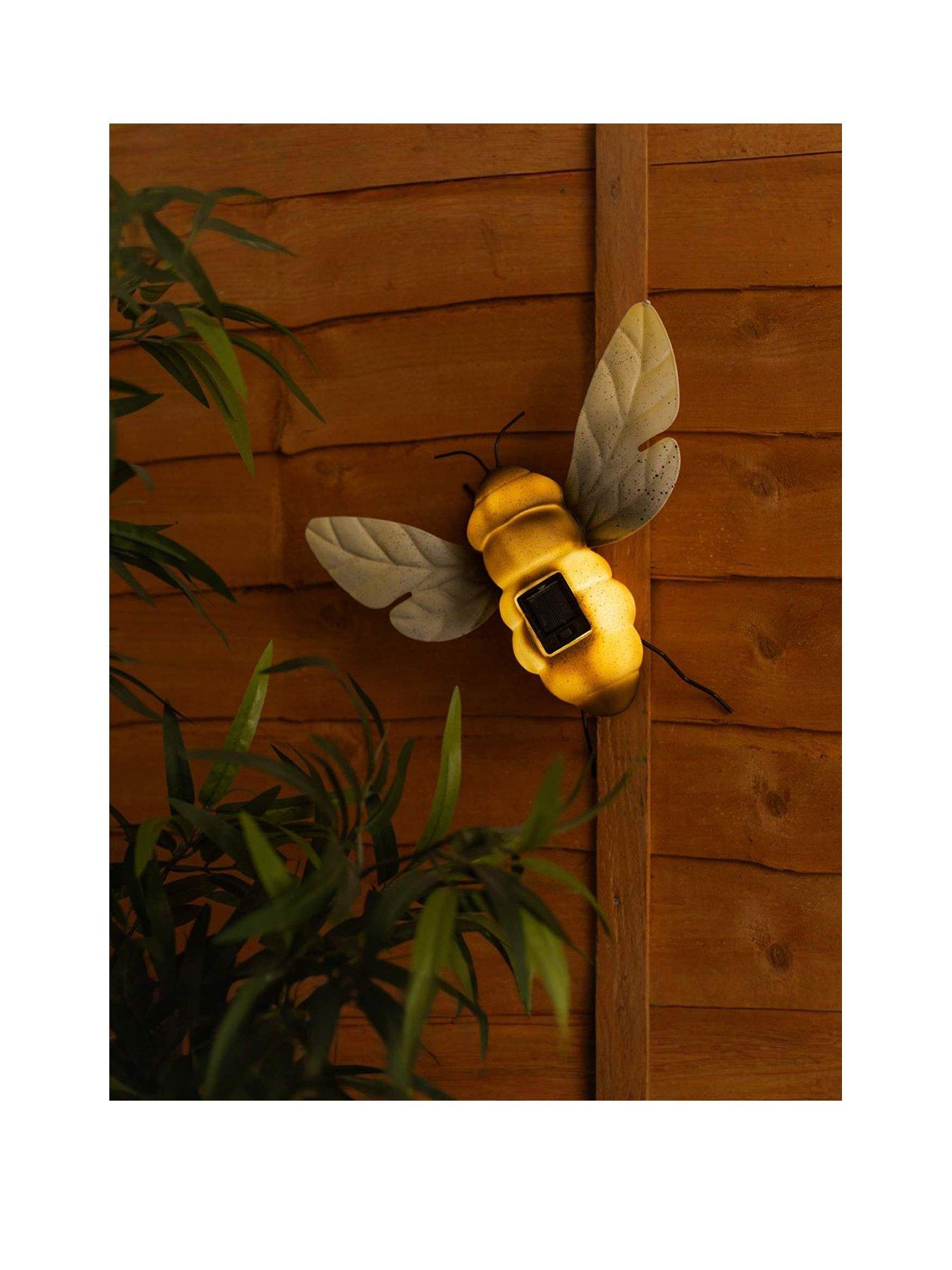  image of valuelights-bee-solar-powered-wall-ornament-fence-light