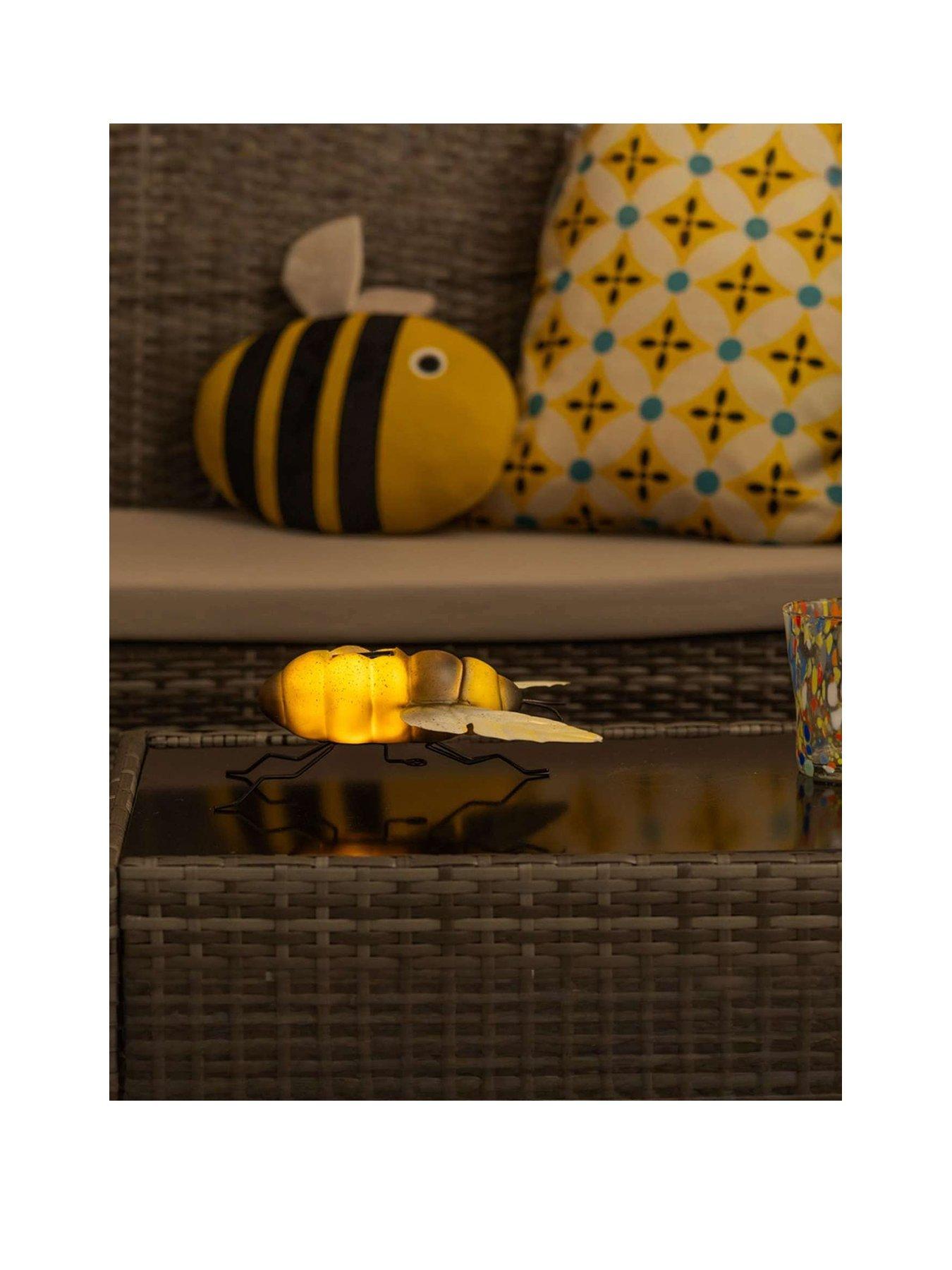  image of valuelights-bee-solar-powered-wall-ornament-fence-light
