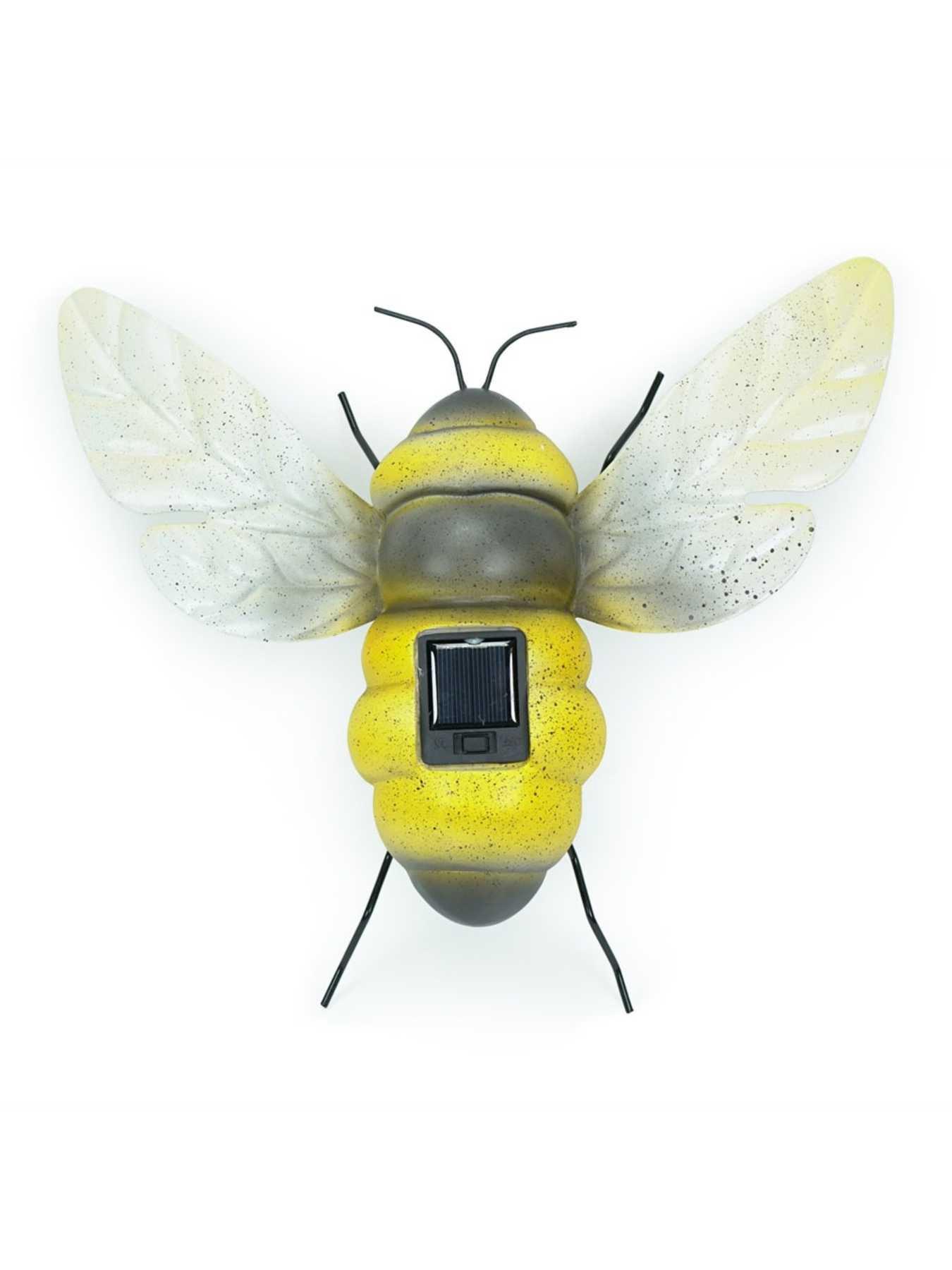  image of valuelights-bee-solar-powered-wall-ornament-fence-light