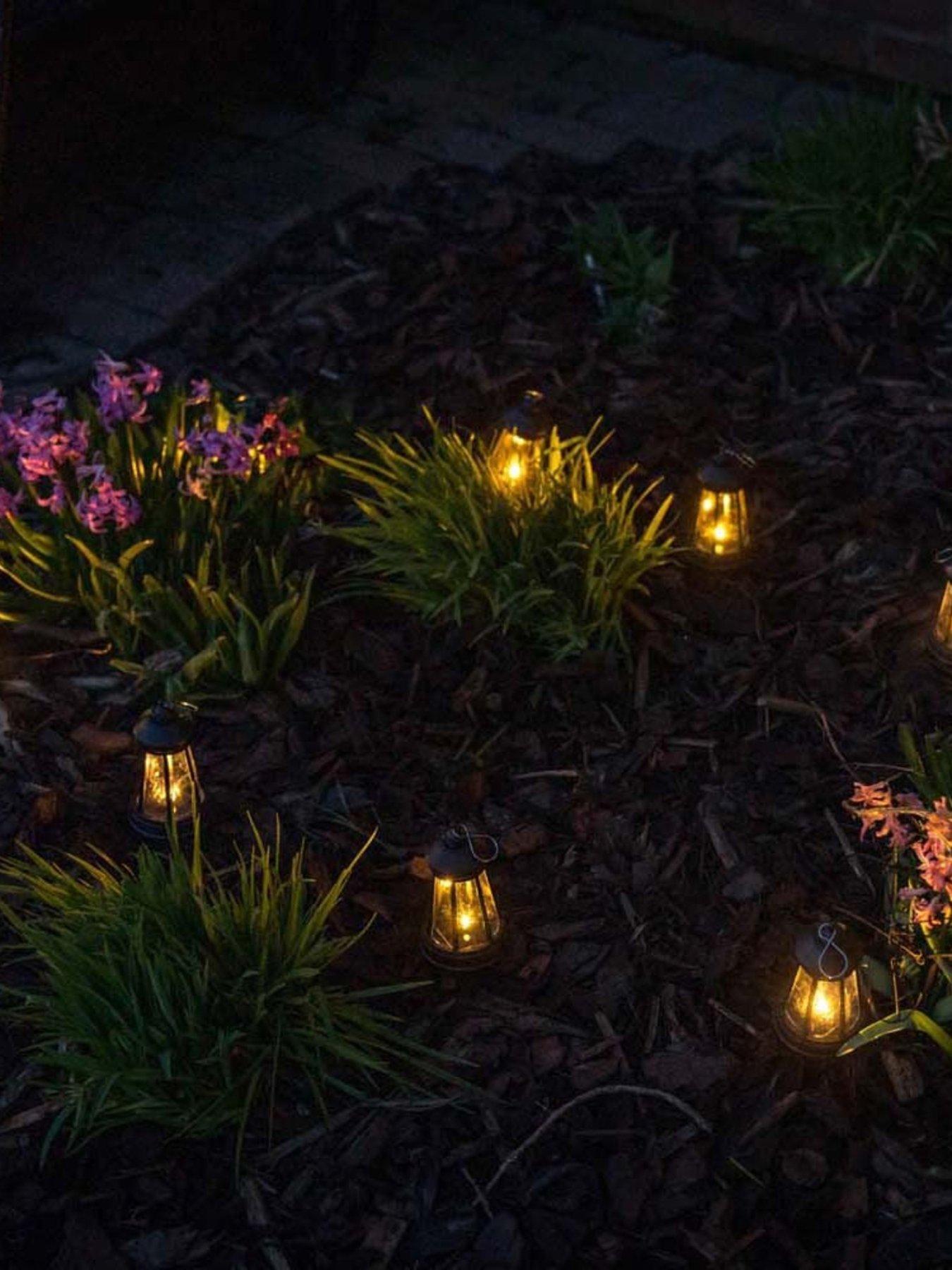 undefined Black Solar Powered Hanging Lanterns - Pack of 4