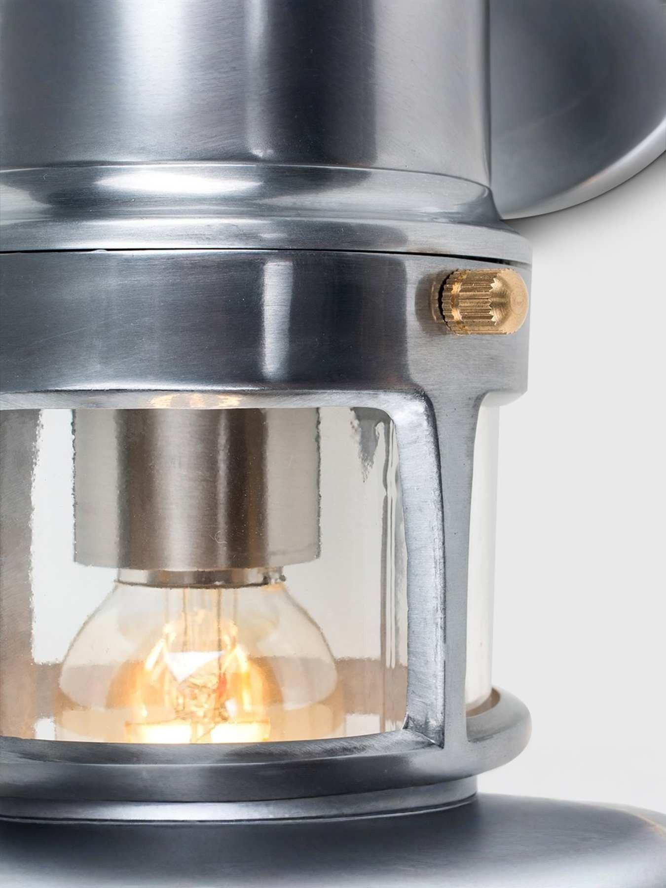 Image 5 of 6 of ValueLights Quay Polished Aluminium IP44 Nautical Outdoor Wall Light