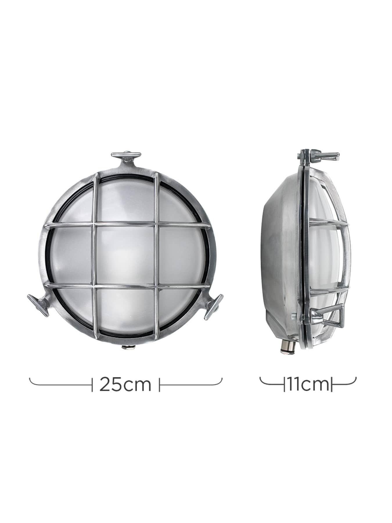 Image 5 of 5 of ValueLights Stern Polished Aluminium IP64 Round Nautical Bulkhead