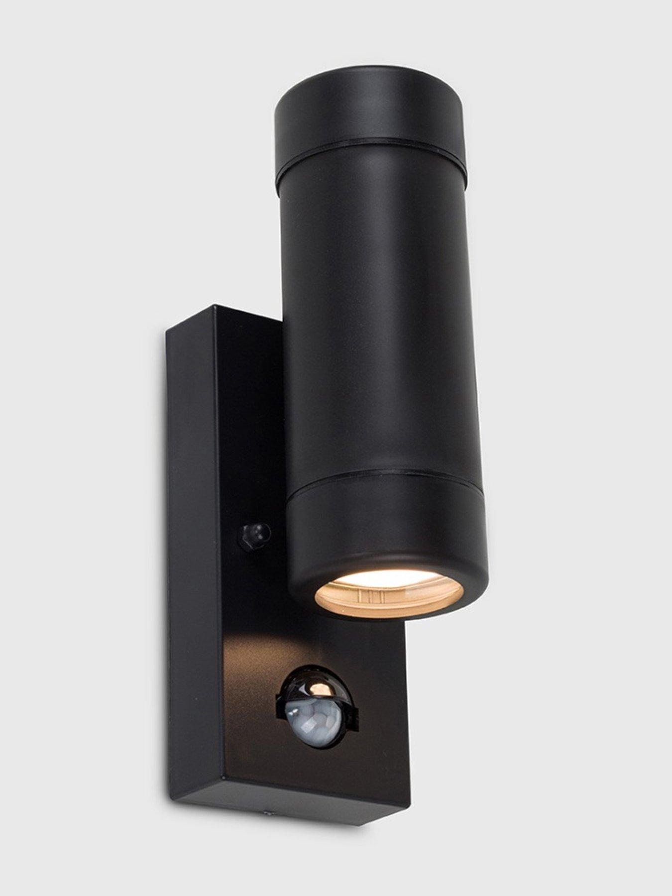 undefined Trenley Matte Black IP44 LED Up / Down PIR Wall Light