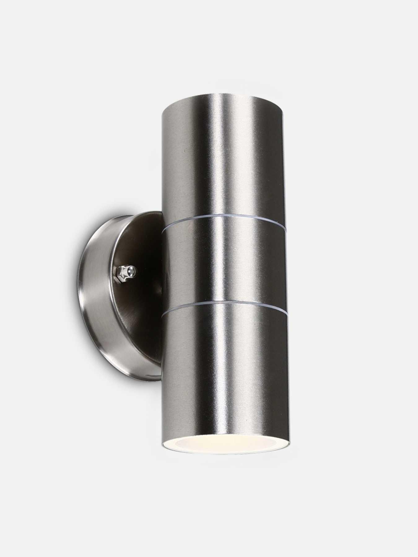 Image 4 of 6 of ValueLights Gainsford Pair of Stainless Steel Up / Down IP44 Outdoor Wall Lights