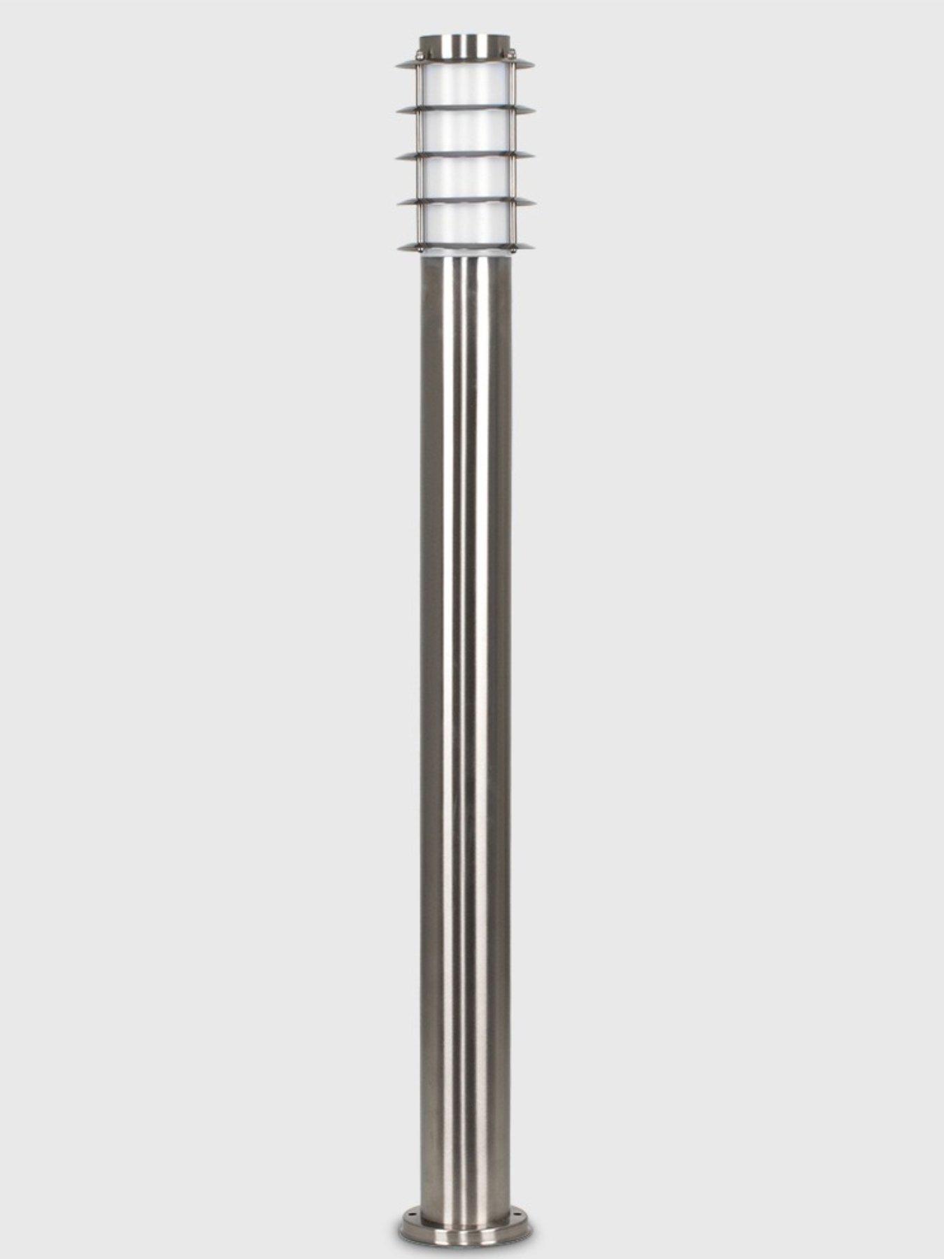  image of valuelights-wharf-pair-of-stainless-steel-ip44-outdoor-bollard-lights-1m