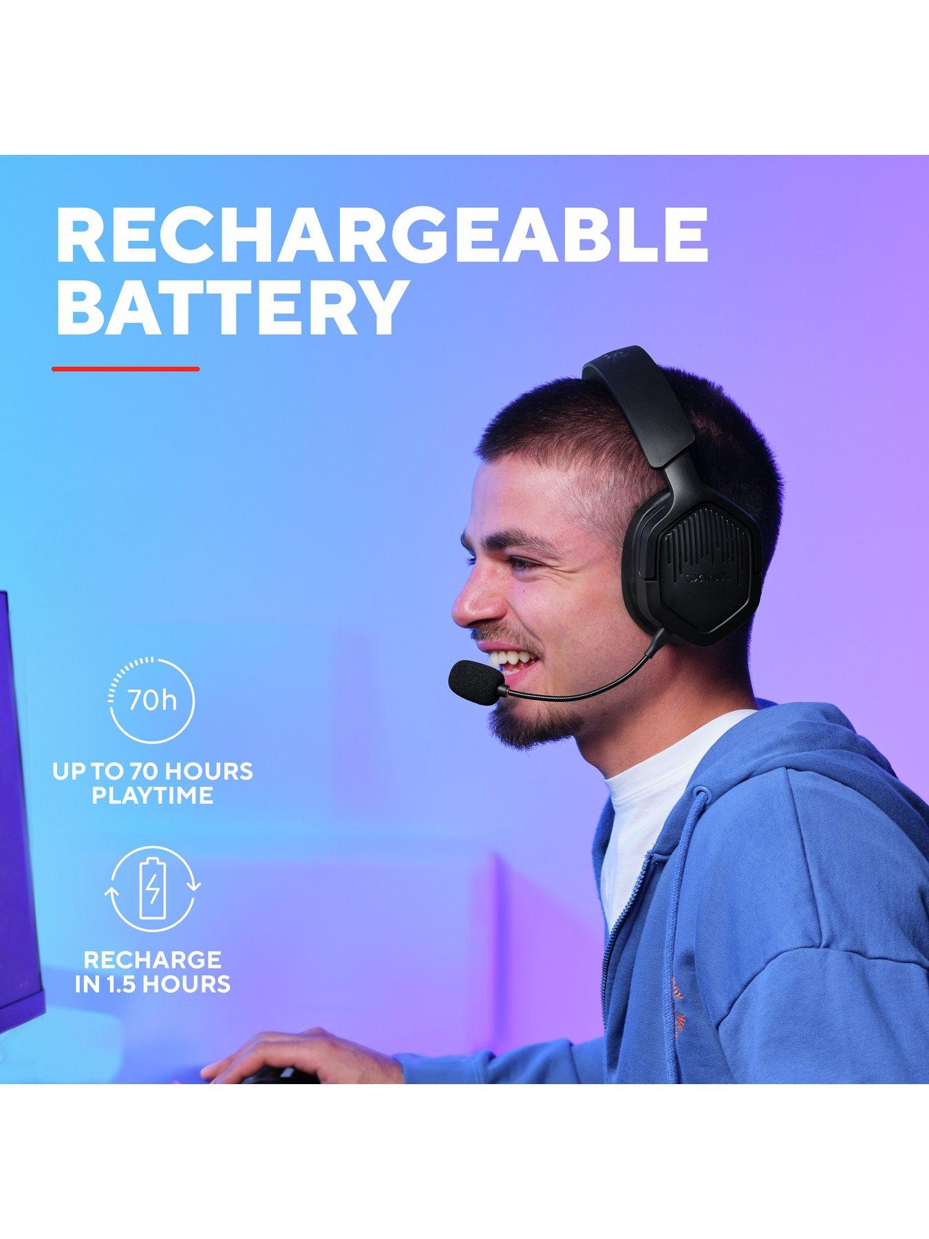 Image 4 of 8 of Trust GXT493 Carus Wireless Gaming Headset for PS4/5, Nintendo Switch 1/2, PC, Laptop, Smartphone, Black