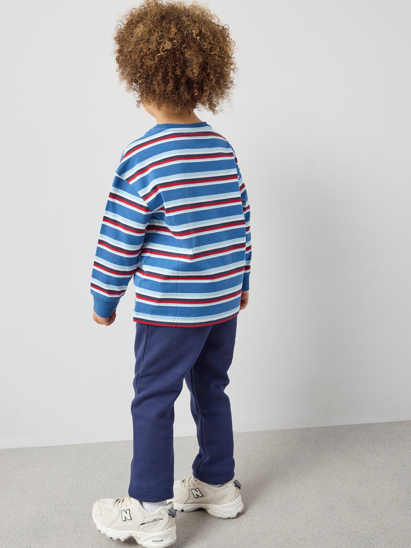  image of the-very-collection-boys-drop-shoulder-long-sleeve-stripe-t-shirt-multi