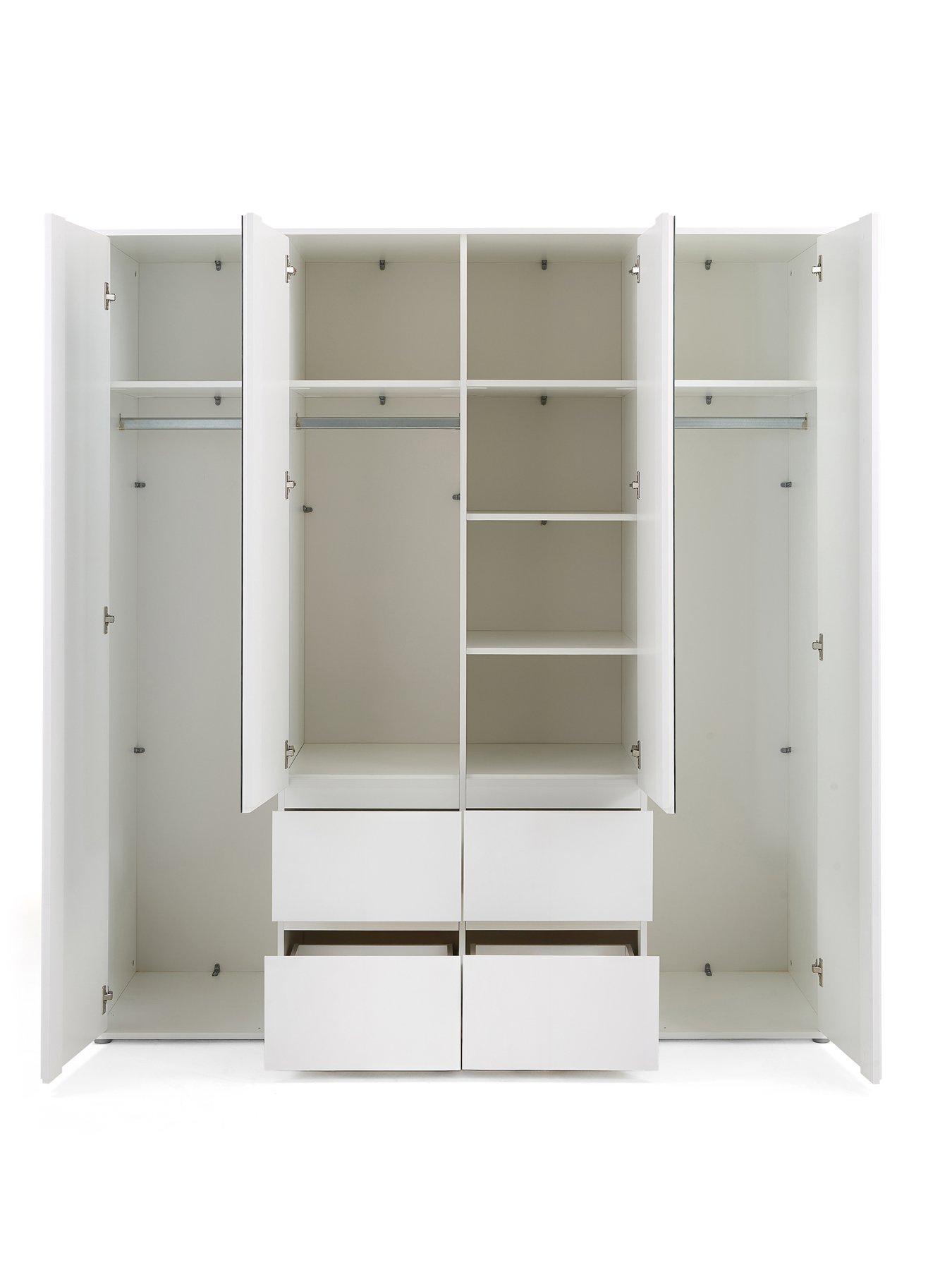 Image 4 of 7 of Very Home Layton Gloss 4 Door Combi Wardrobe