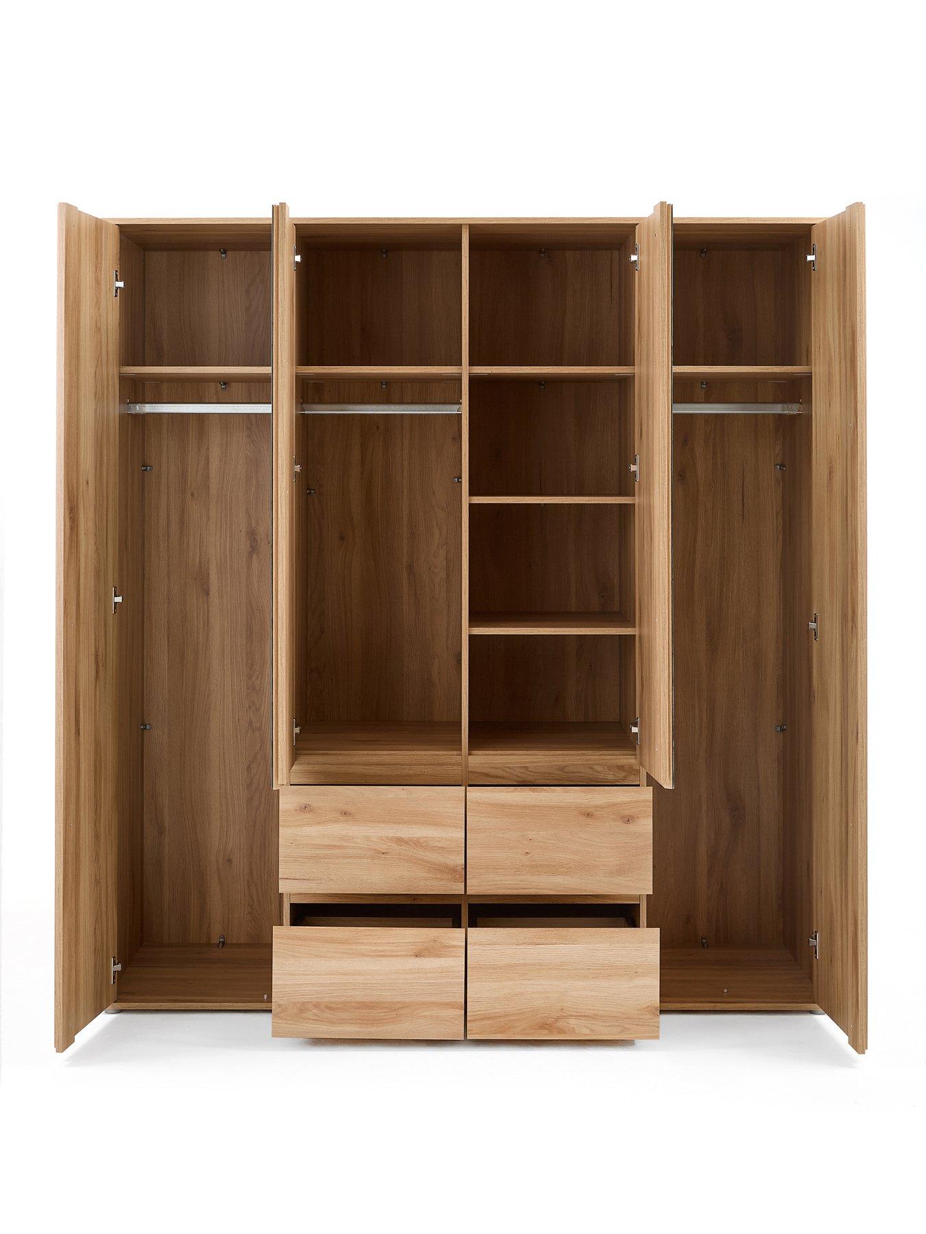 Image 4 of 7 of Very Home Lisson 4 Door Combi Wardrobe