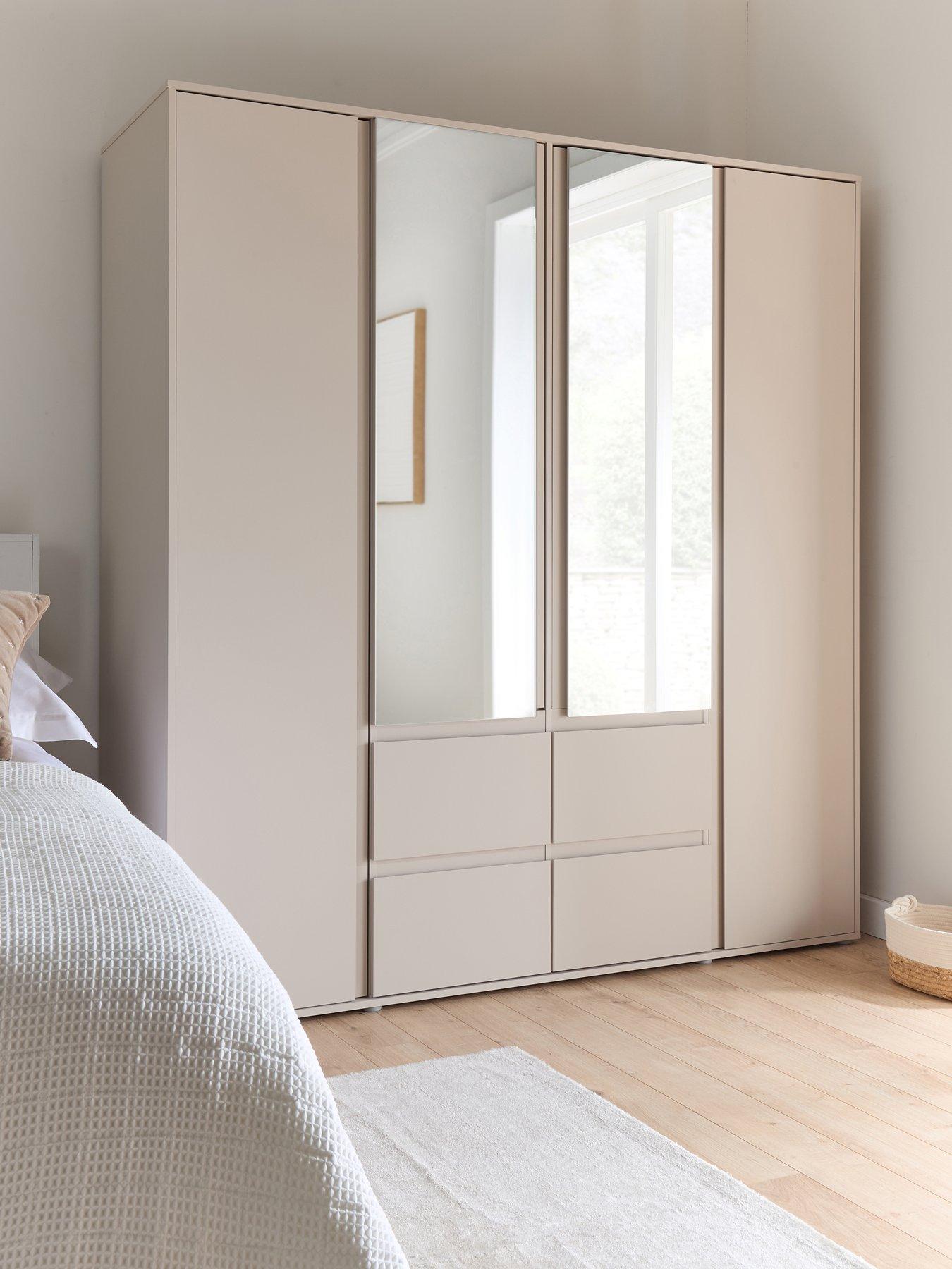  image of very-home-lisson-4-door-combi-wardrobe-oatmealnbsp--fscreg-certified