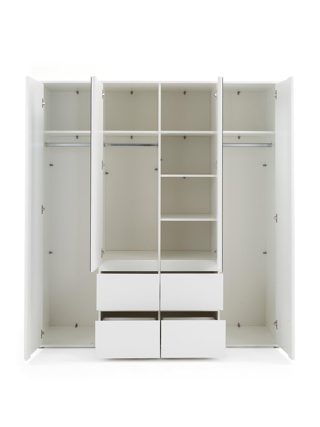 Image 4 of 7 of Very Home Lisson 4 Door Combi Wardrobe