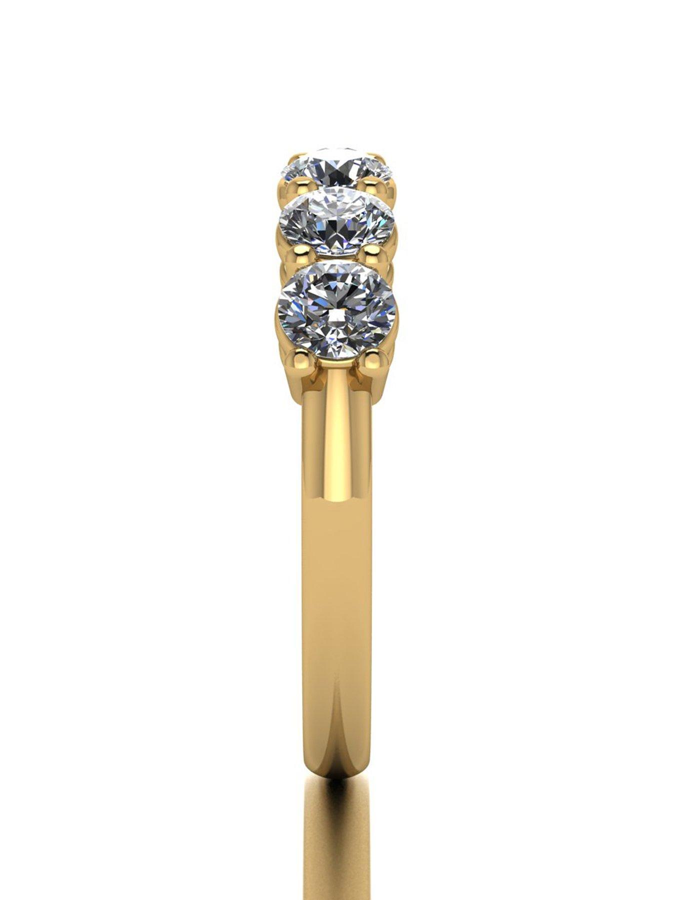 Image 3 of 5 of Moissanite 9Ct 6 Stone Eternity Ring- Gold