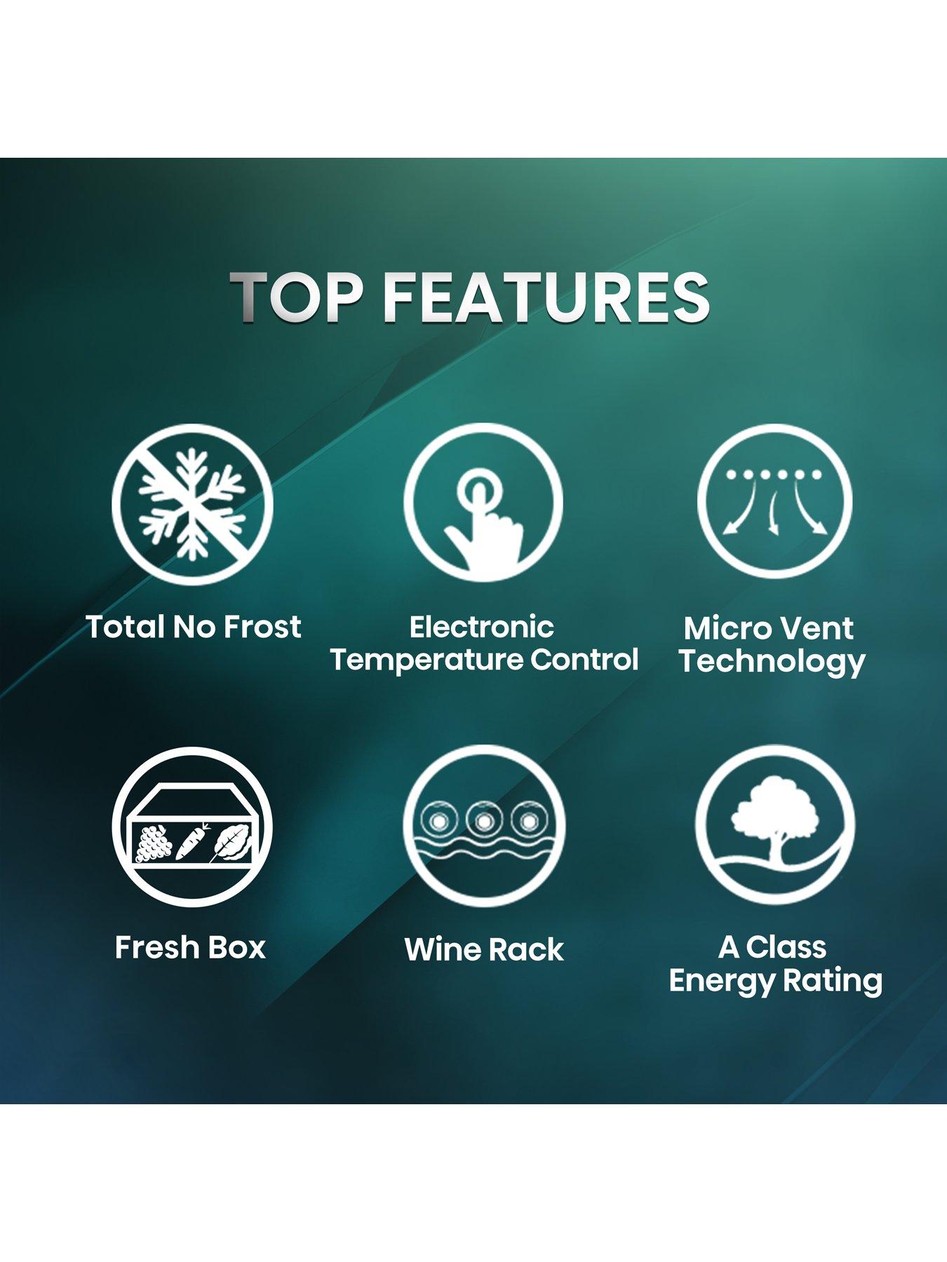  image of hisense-rb440n4afa-7030-no-frost-fridge-freezer-black-stainless-steel-a-rated