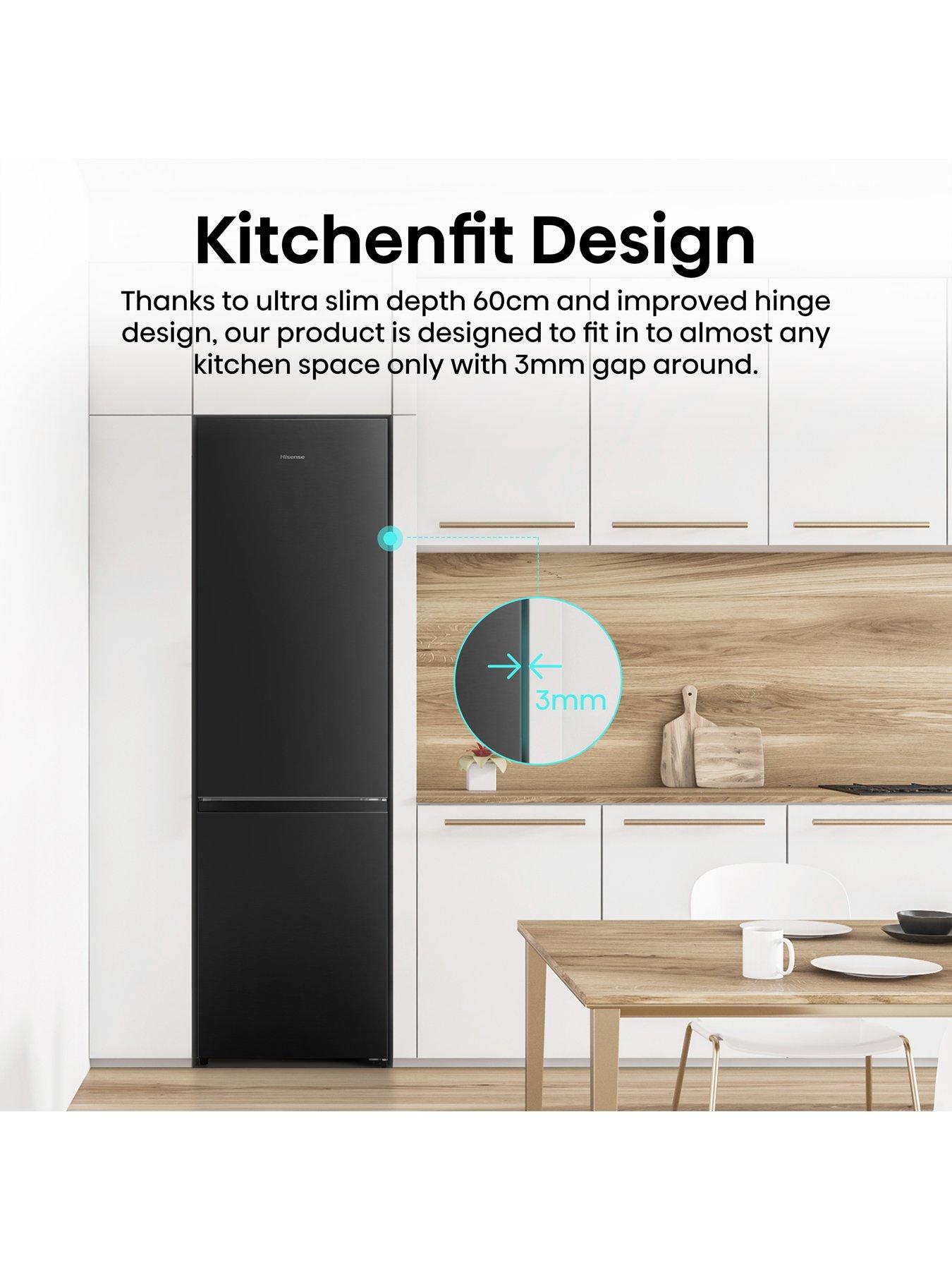  image of hisense-rb440n4afa-7030-no-frost-fridge-freezer-black-stainless-steel-a-rated