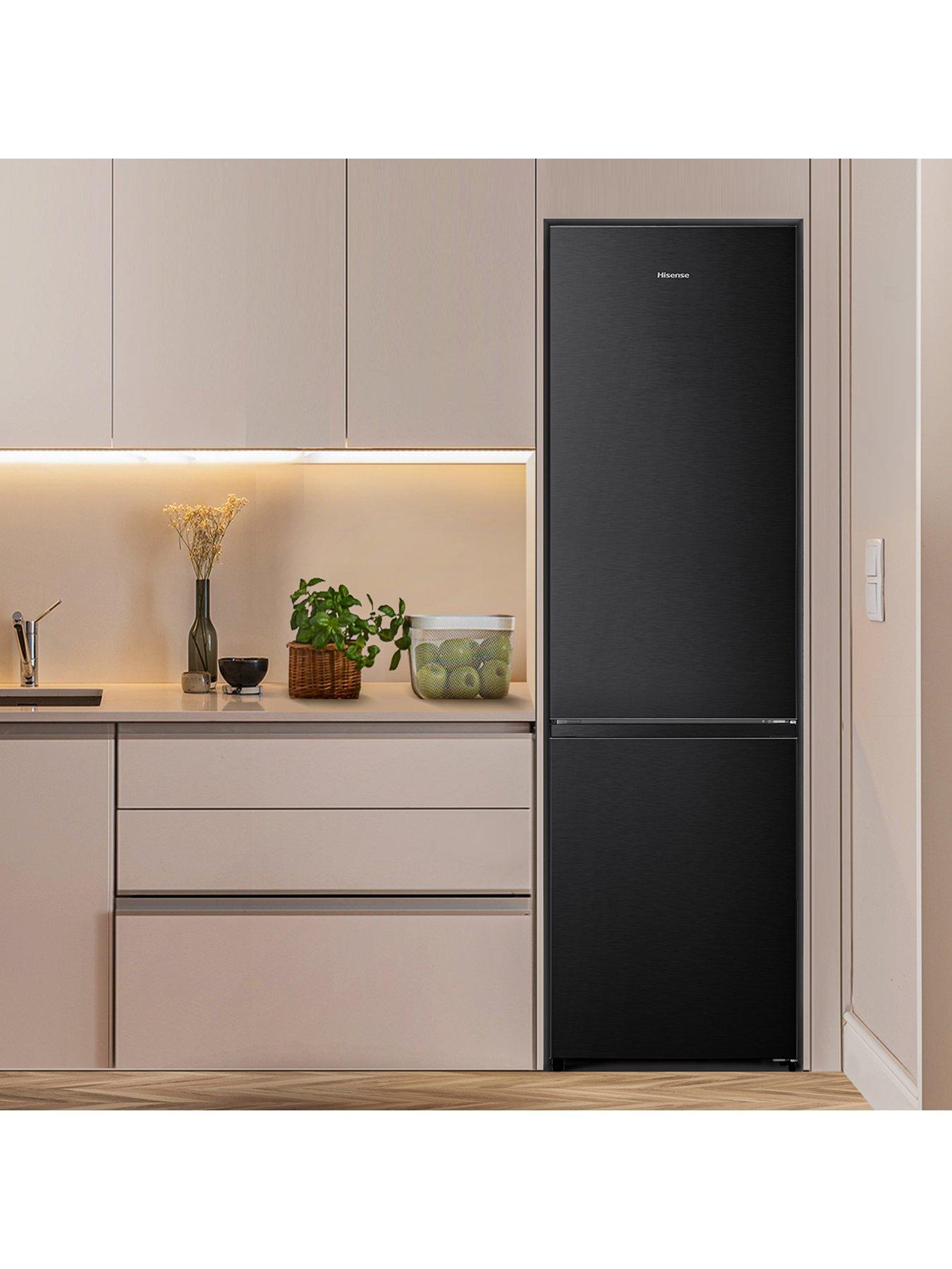  image of hisense-rb440n4afa-7030-no-frost-fridge-freezer-black-stainless-steel-a-rated