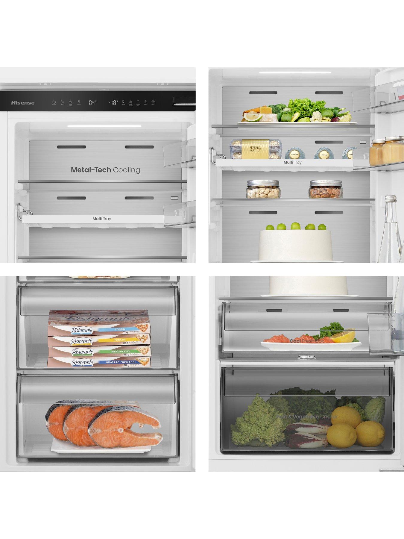 Image 2 of 7 of Hisense RB3B250SAWE1 Wifi Connected 60/40 Integrated Fridge Freezer Sliding Hinge - White - E Rated