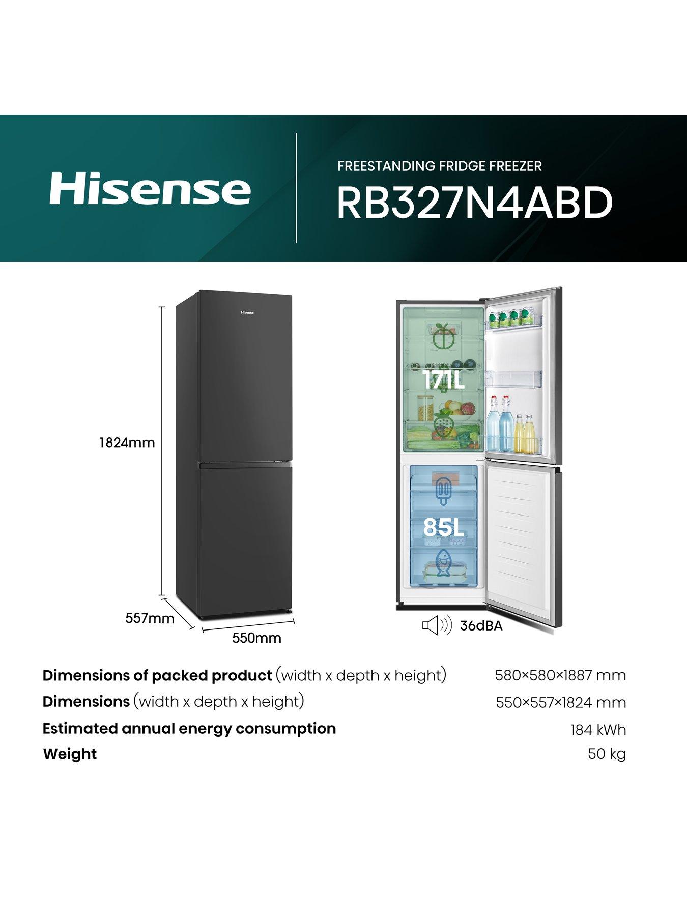 Image 6 of 7 of Hisense RB327N4ABD Fresstanding 50/50 Fridge Freezer - D Rated