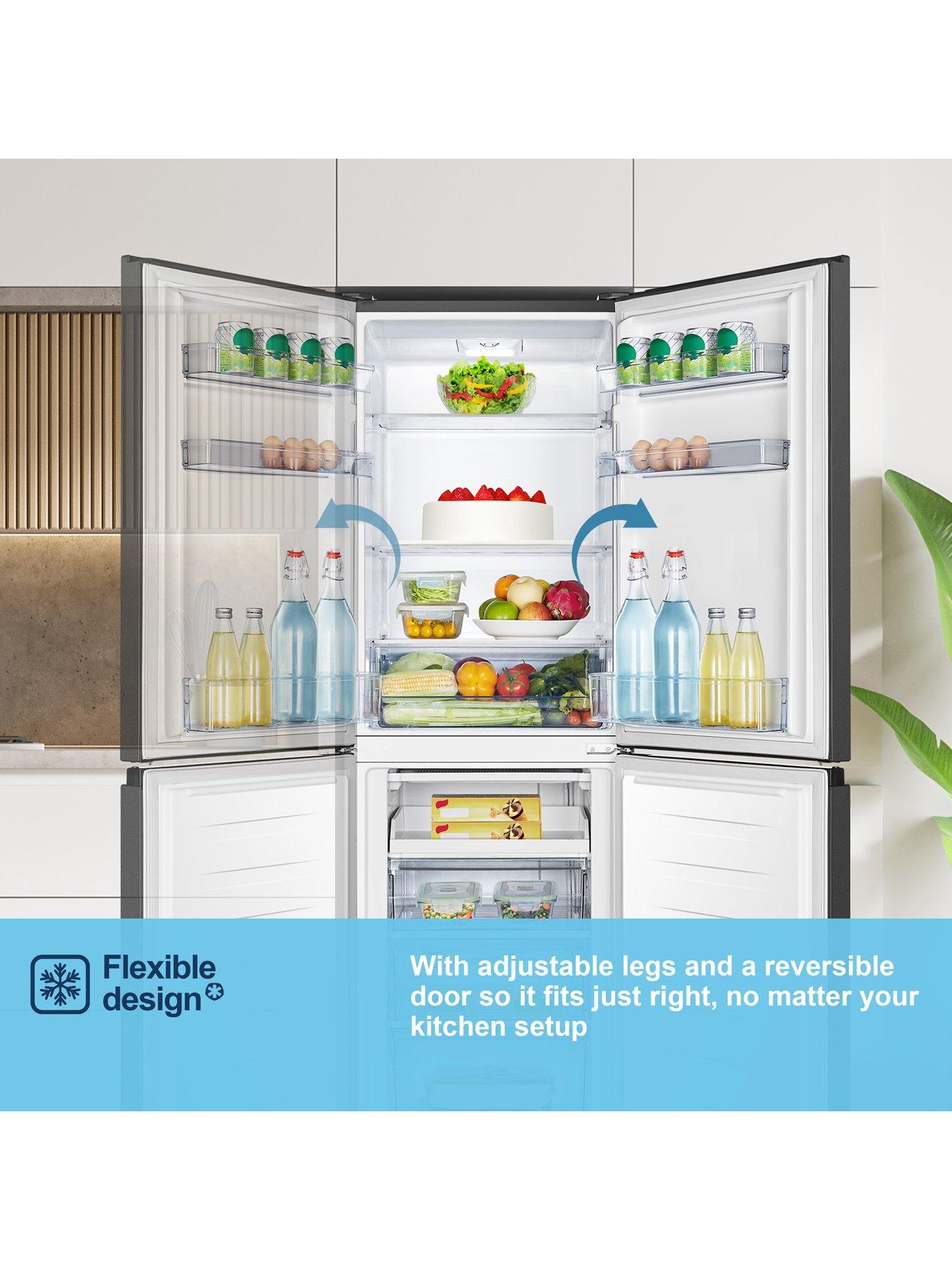  image of fridgemaster-mc55240eb-freestanding-fridge-freezer-black