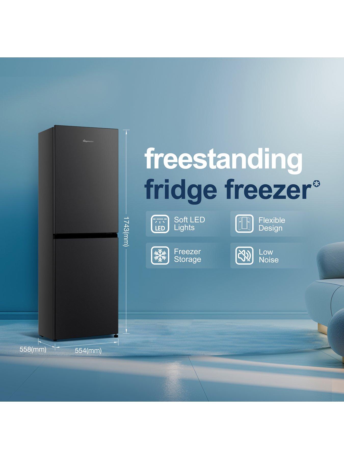  image of fridgemaster-mc55240eb-freestanding-fridge-freezer-black
