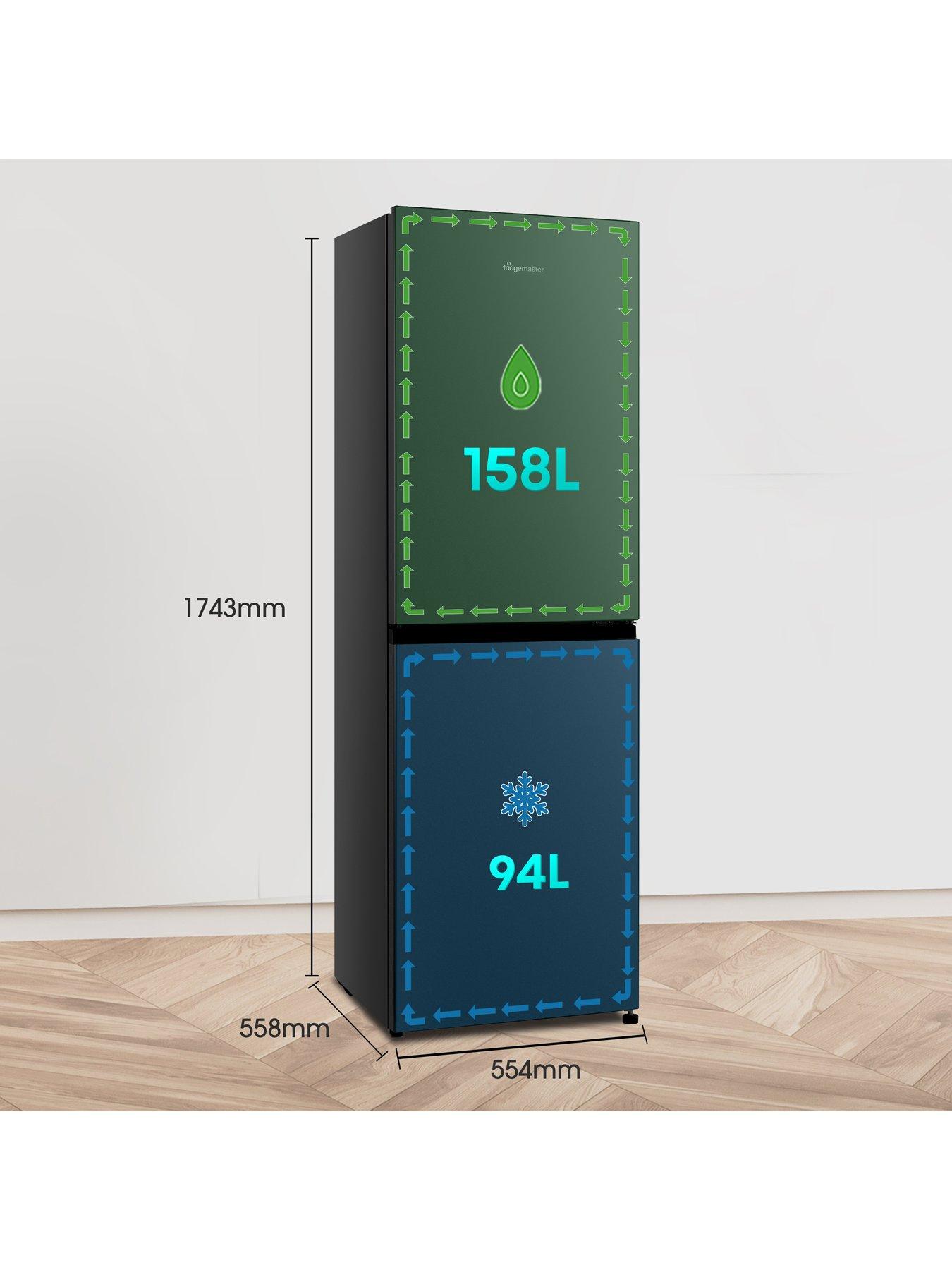  image of fridgemaster-mc55240eb-freestanding-fridge-freezer-black