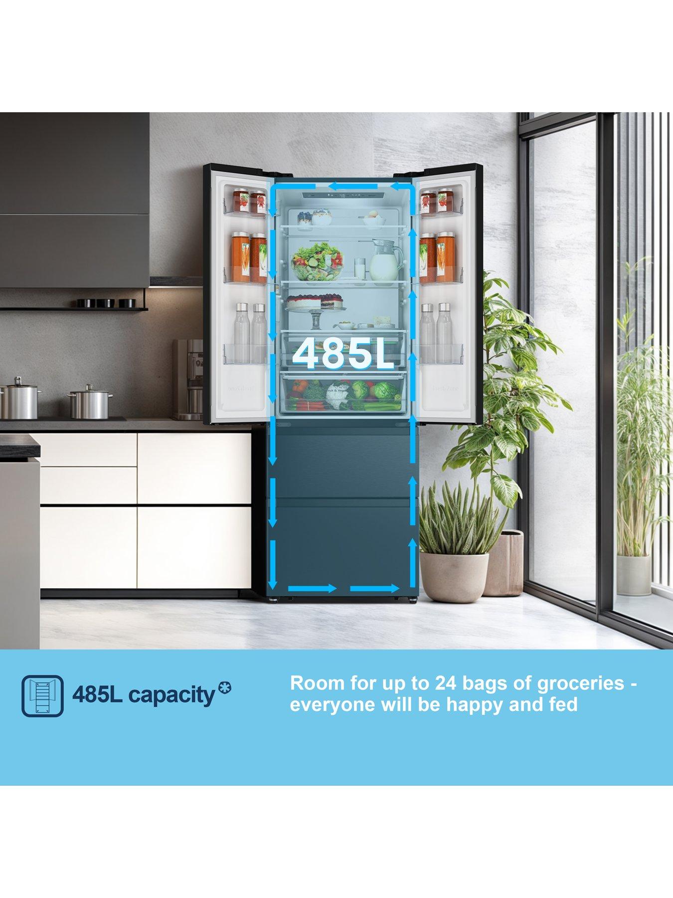 Image 4 of 7 of Fridgemaster MF70450EB Total No Frost American Fridge Freezer - Black - D Rated