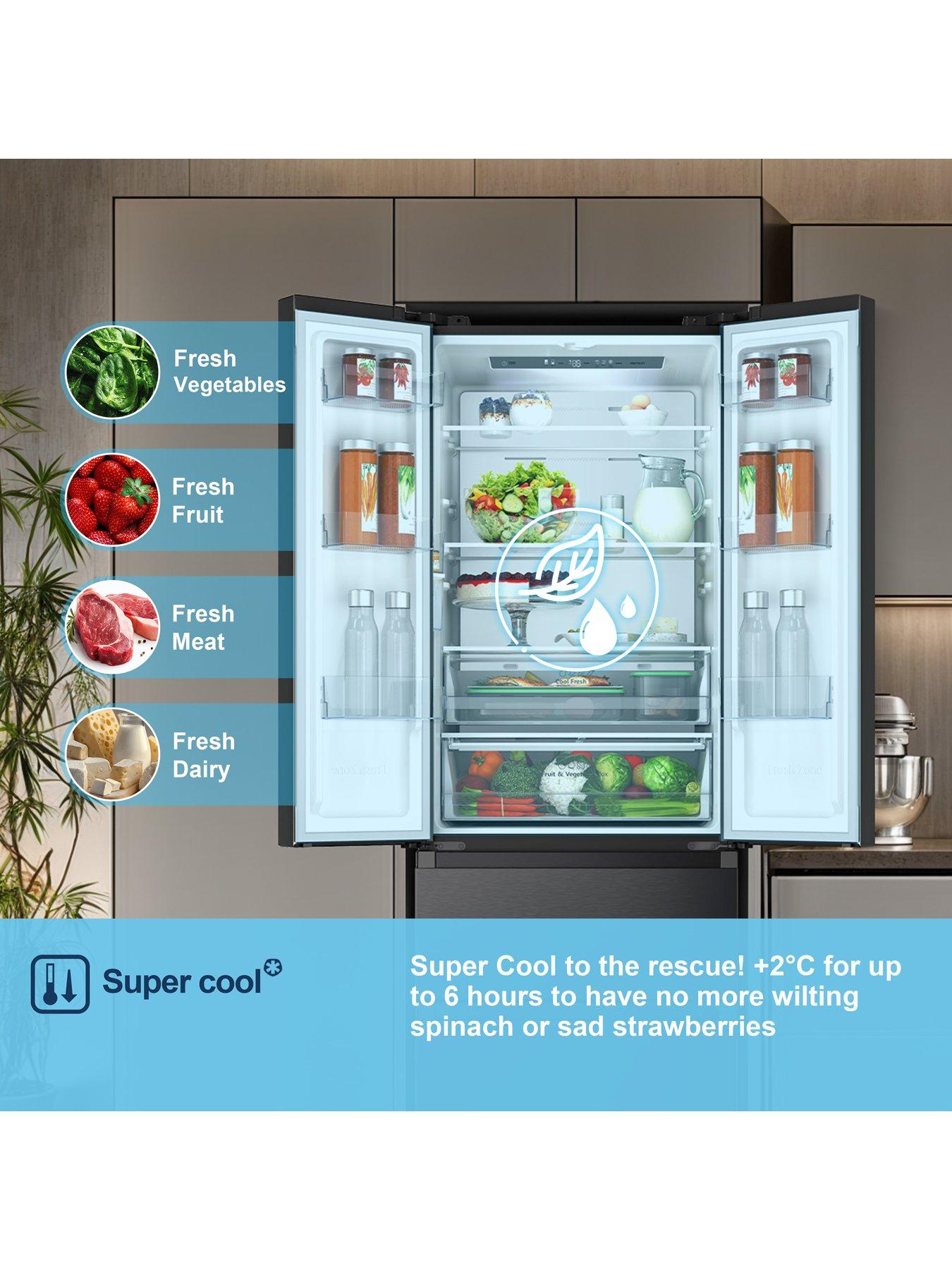 Image 5 of 7 of Fridgemaster MF70450EB Total No Frost American Fridge Freezer - Black - D Rated