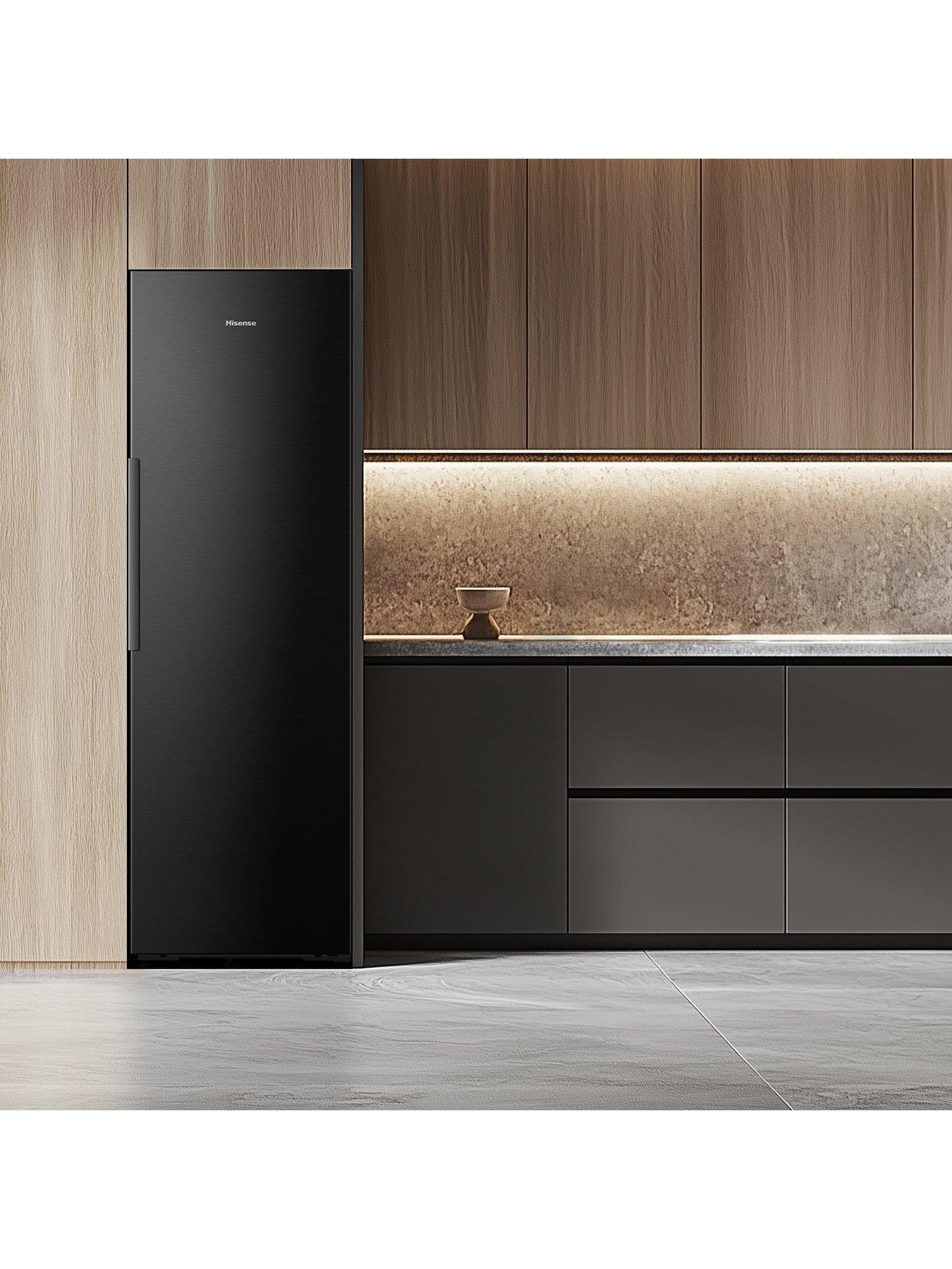  image of hisense-kitchenfit-eclipse-series-ft5k310gsfc-wifi-connected-total-no-frost-tall-freezer-black-stainless-steel-c-rated