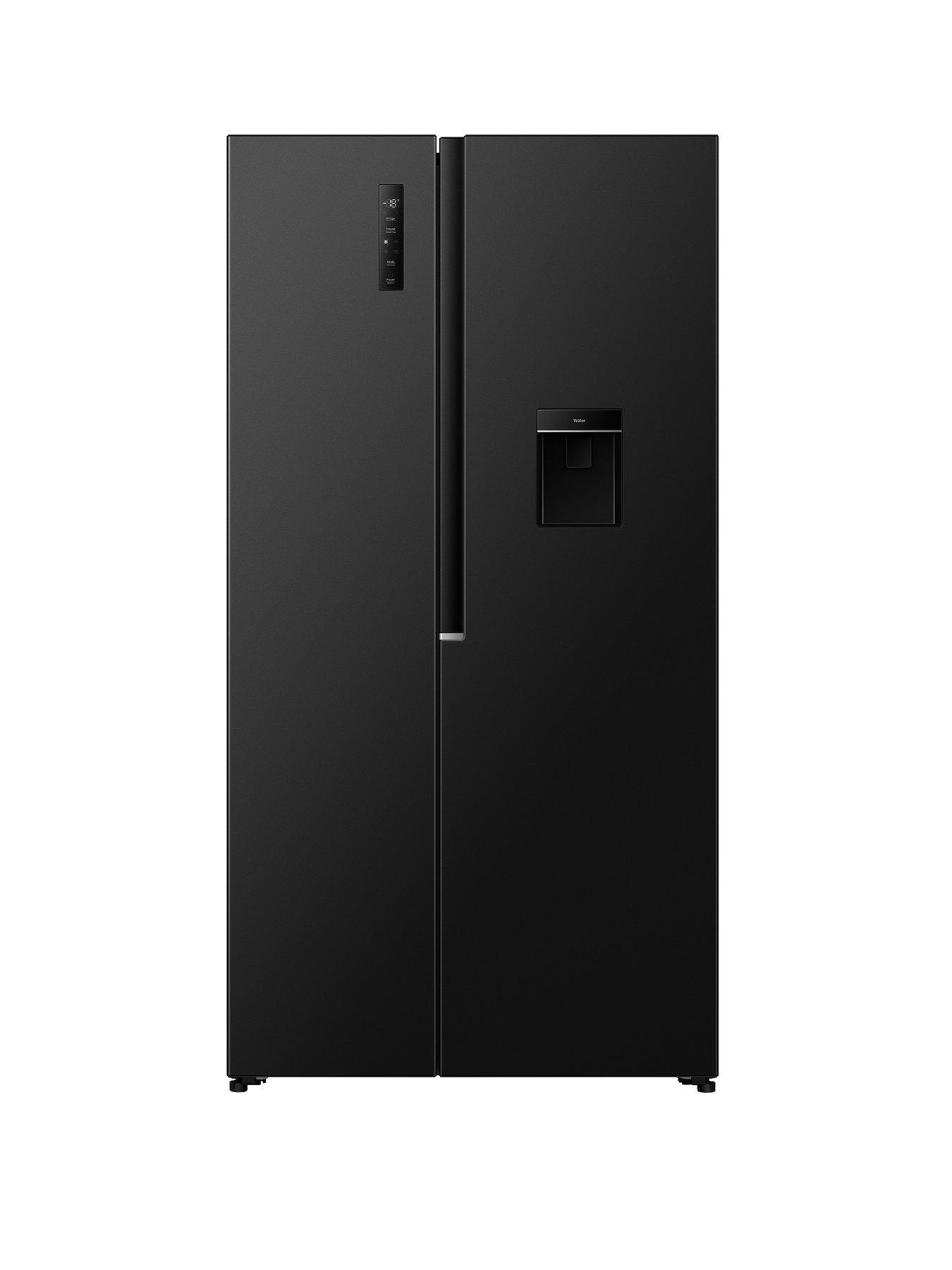 Fridgemaster MS91558DEB 179cm High, Non-Plumbed, Total No Frost, American Fridge Freezer, E Rated - Black