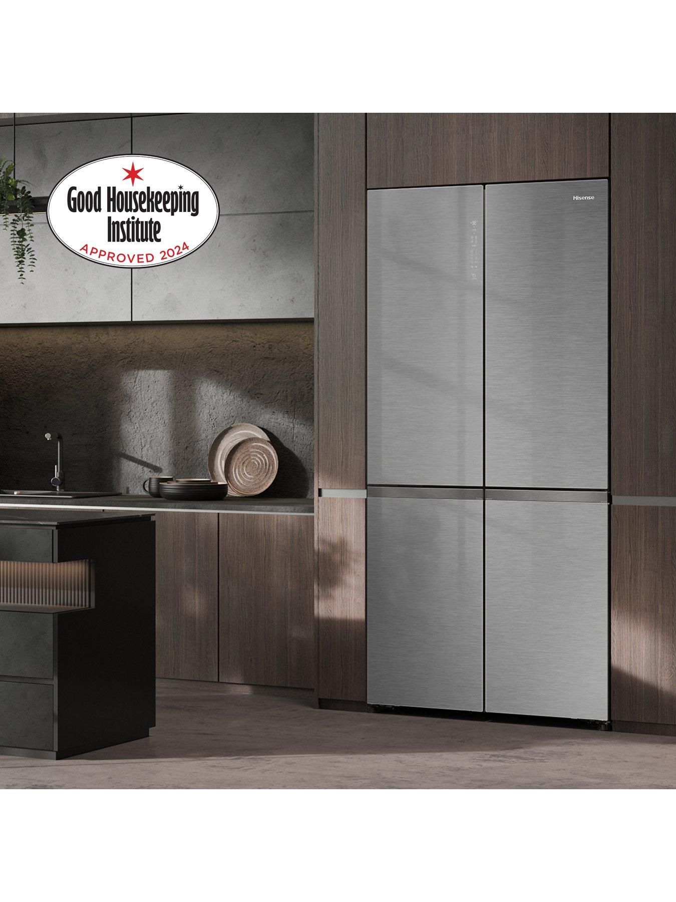  image of hisense-rq768n4gve-kitchenfit-multidoor-fridge-freezer-591l-silver-glass-e-rated