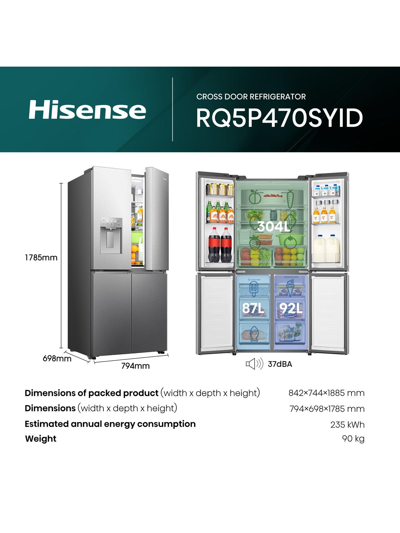  image of hisense-pureflat-slim-rq5p470syidtotal-no-frost-american-fridge-freezer-with-my-fresh-choice-zone-d-rated
