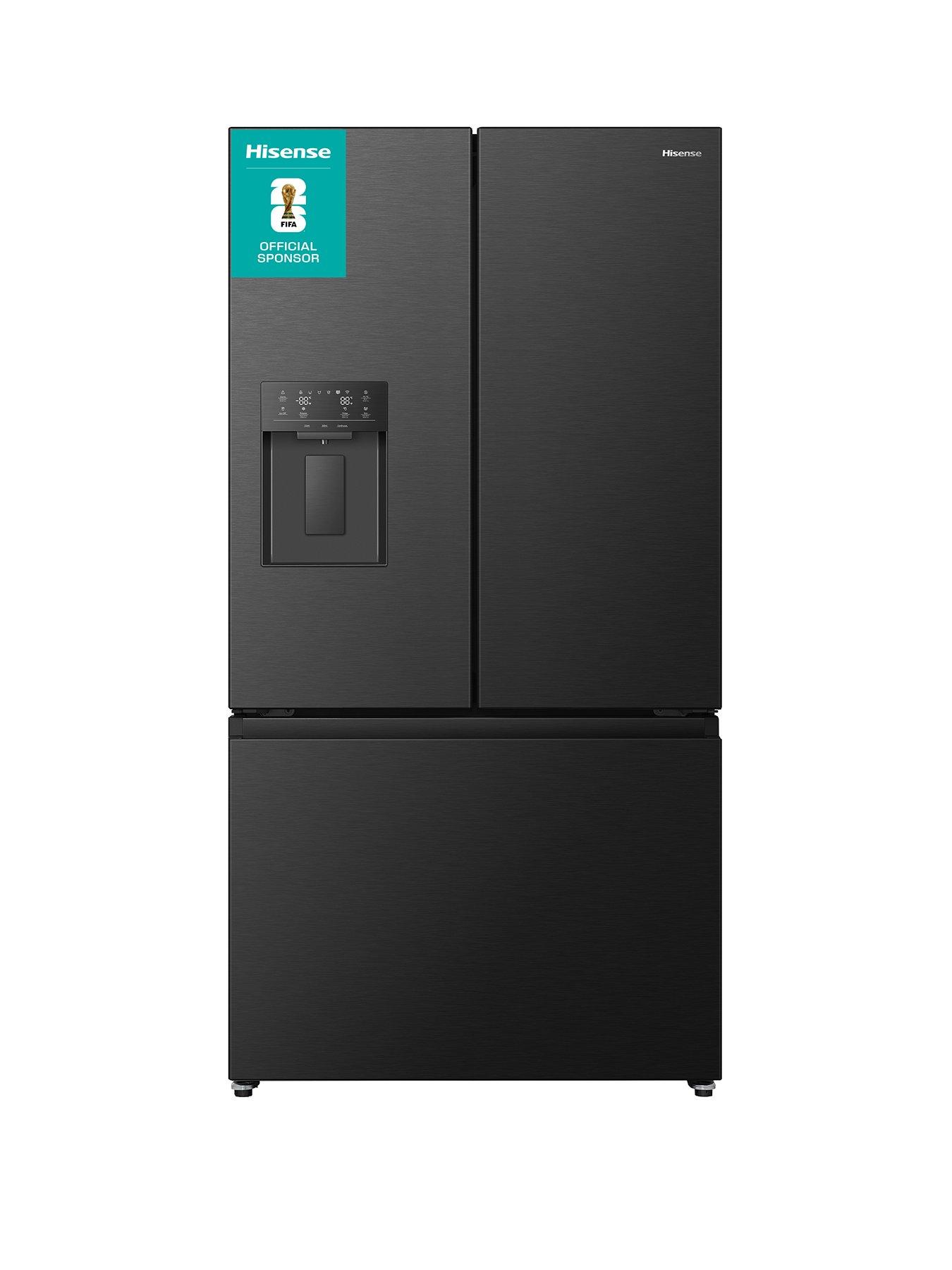 Hisense RF815N4SEFE Plumbed Frost Free American Fridge Freezer - Black Stainless Steel - E Rated