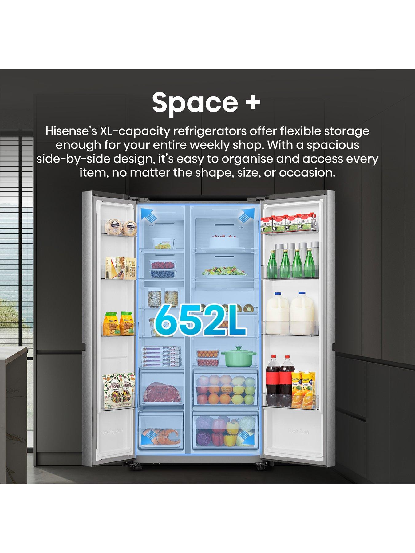 stillFront image of hisense-pureflat-rs5p668sscc-american-smart-fridge-freezer-stainless-steel