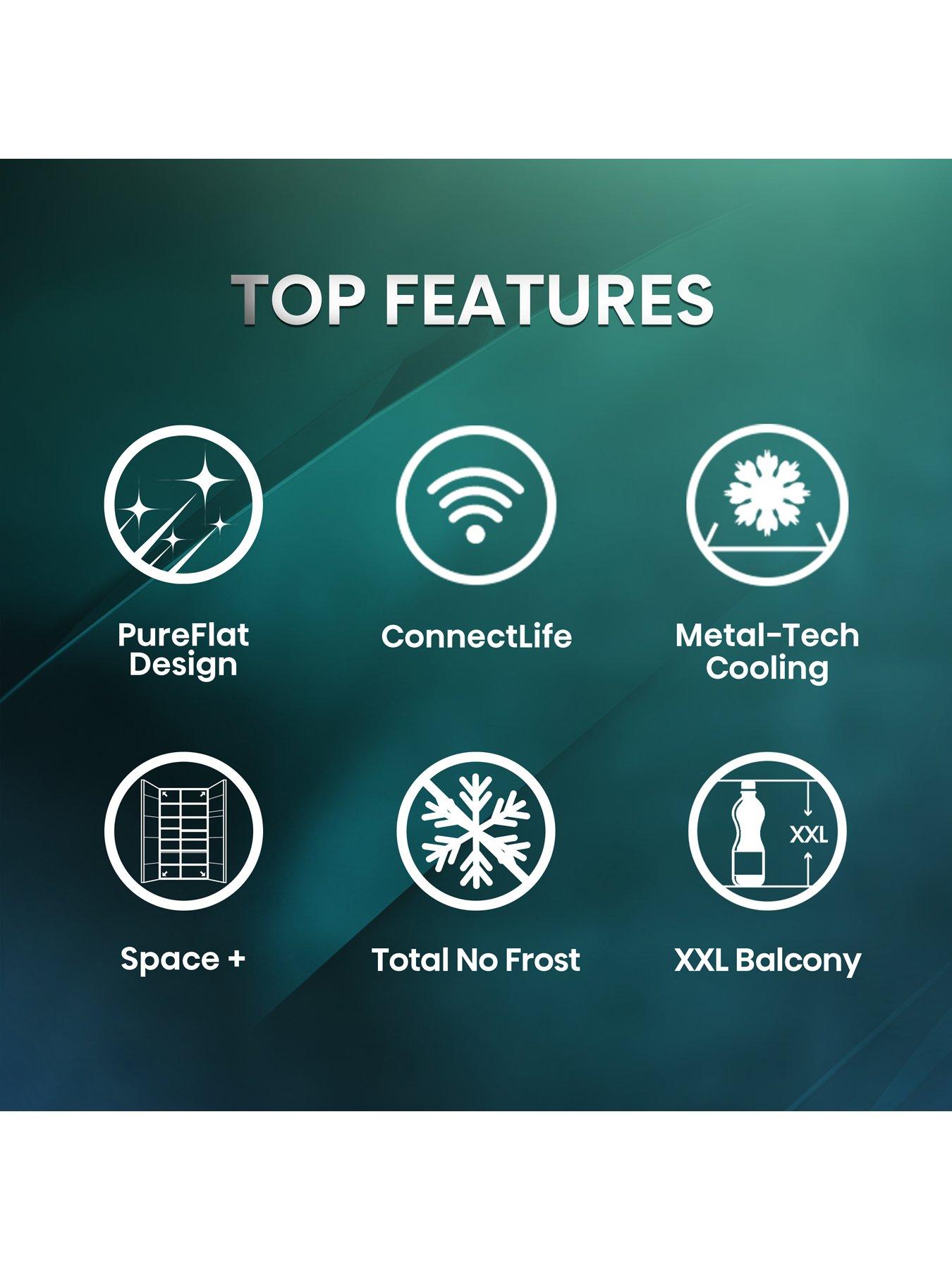 Image 3 of 7 of Hisense PureFlat RS5P668SSFC American Smart Fridge Freezer - Black Stainless Steel