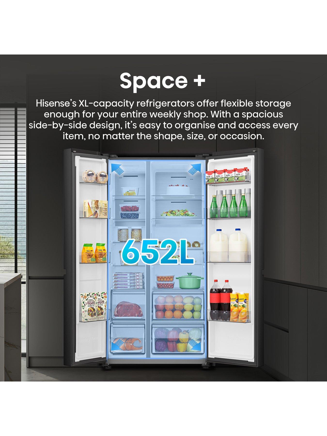 Image 5 of 7 of Hisense PureFlat RS5P668SSFC American Smart Fridge Freezer - Black Stainless Steel