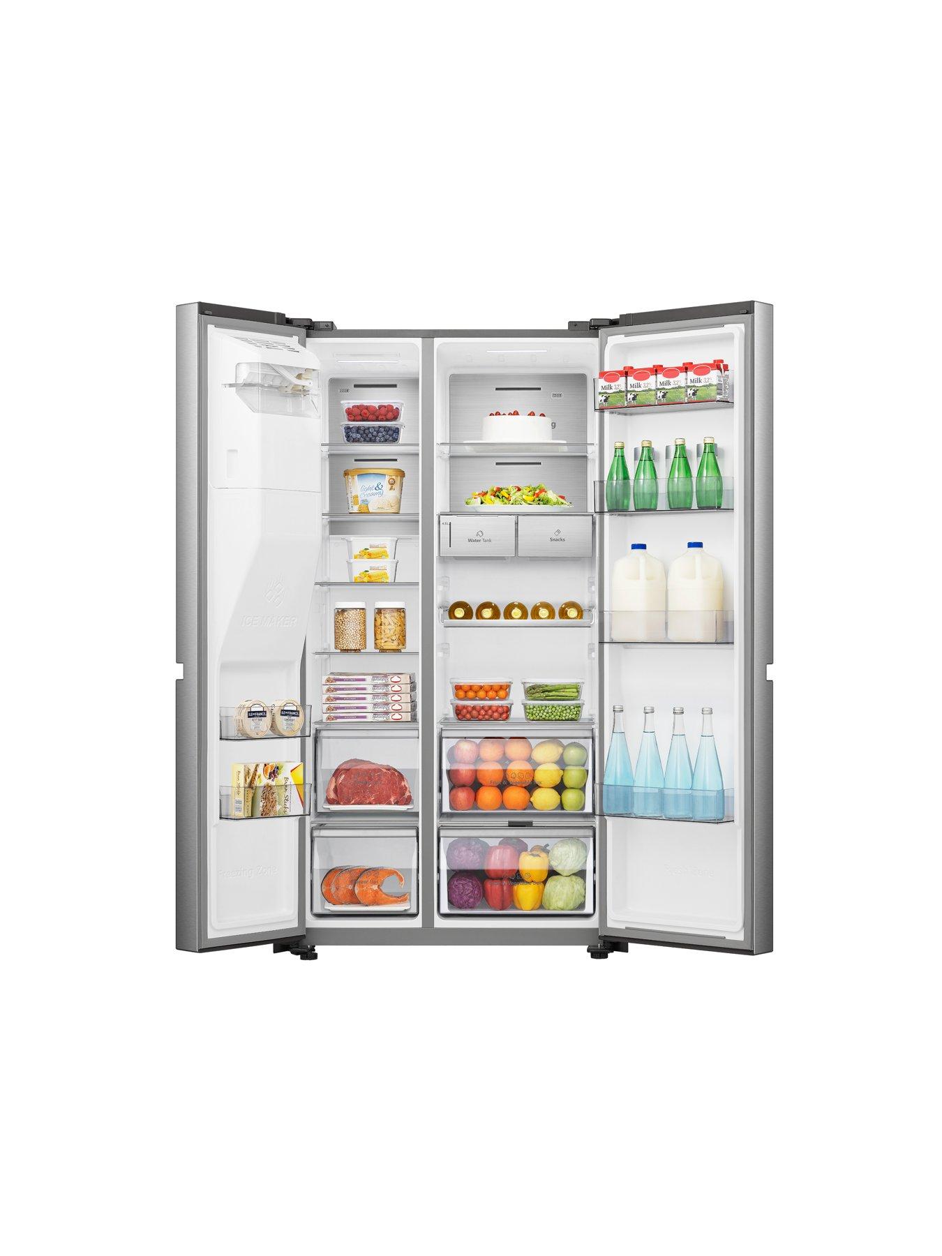 stillFront image of hisense-pureflat-infinite-rs818n4tic-american-smart-fridge-freezer-stainless-steel--c-rated