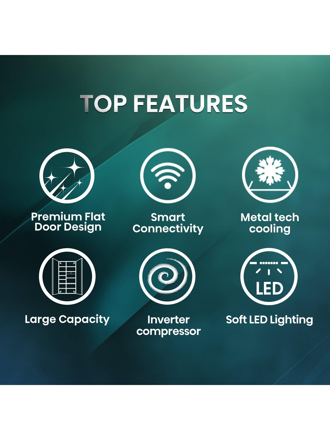  image of hisense-pureflat-infinite-rs818n4tic-american-smart-fridge-freezer-stainless-steel--c-rated