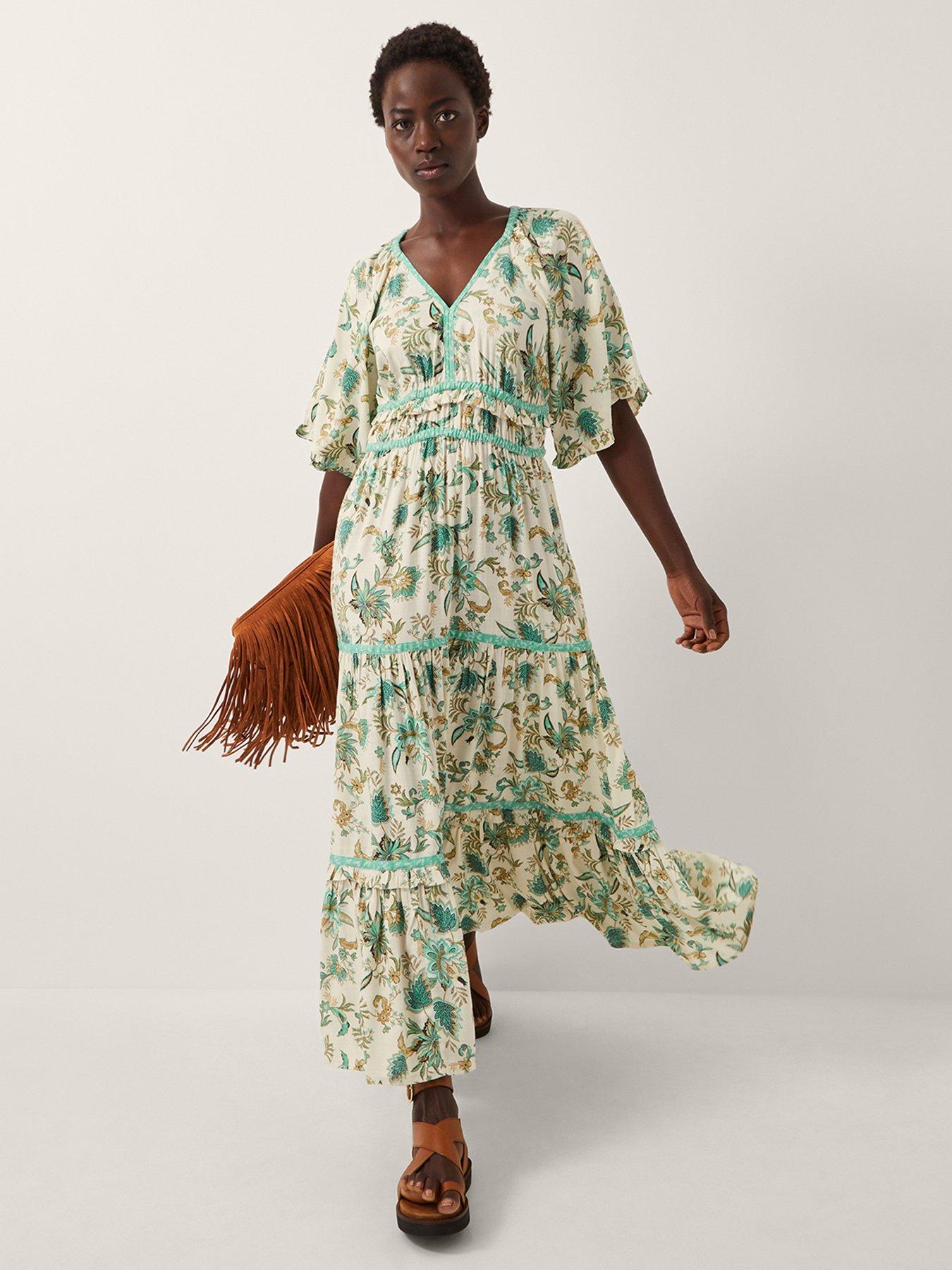 Image 1 of 5 of Monsoon Saoirse Print Dress - Cream