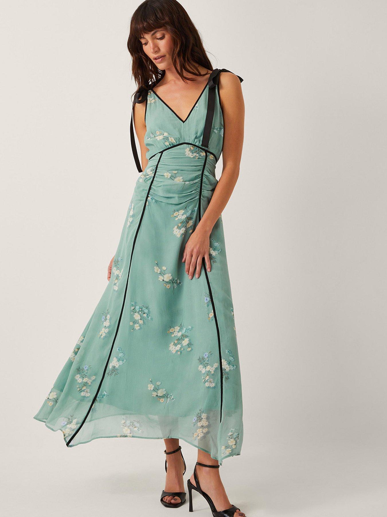 undefined Giselle Printed Dress - Sage Green